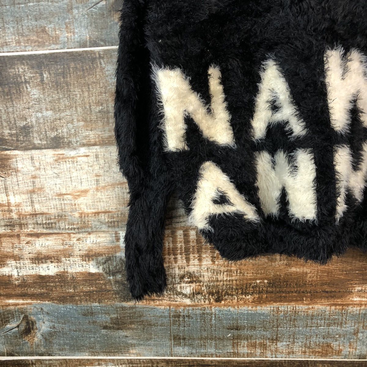 Homespun Knitwear DLL One Spot Black Mohair shaggy fur Knitwear #C076 Size M / US 6-8 / IT 42-44 - 7 Thumbnail