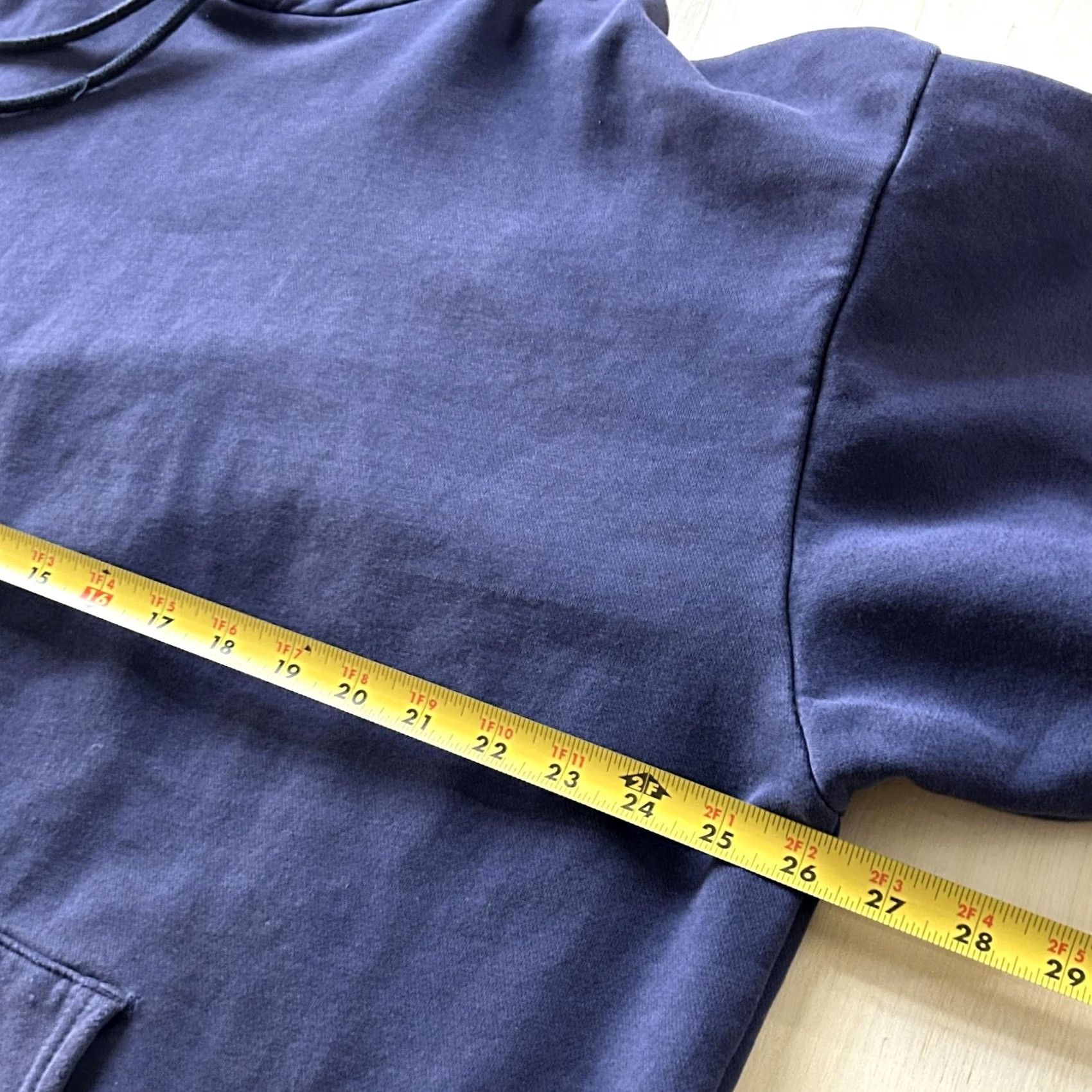Vintage Vintage 90s Distressed Size Large Navy Blue Pullover Hooded Sweatshirt Mens XL Fleece Pocket Drawstrings Logo Size US XL / EU 56 / 4 - 7 Thumbnail