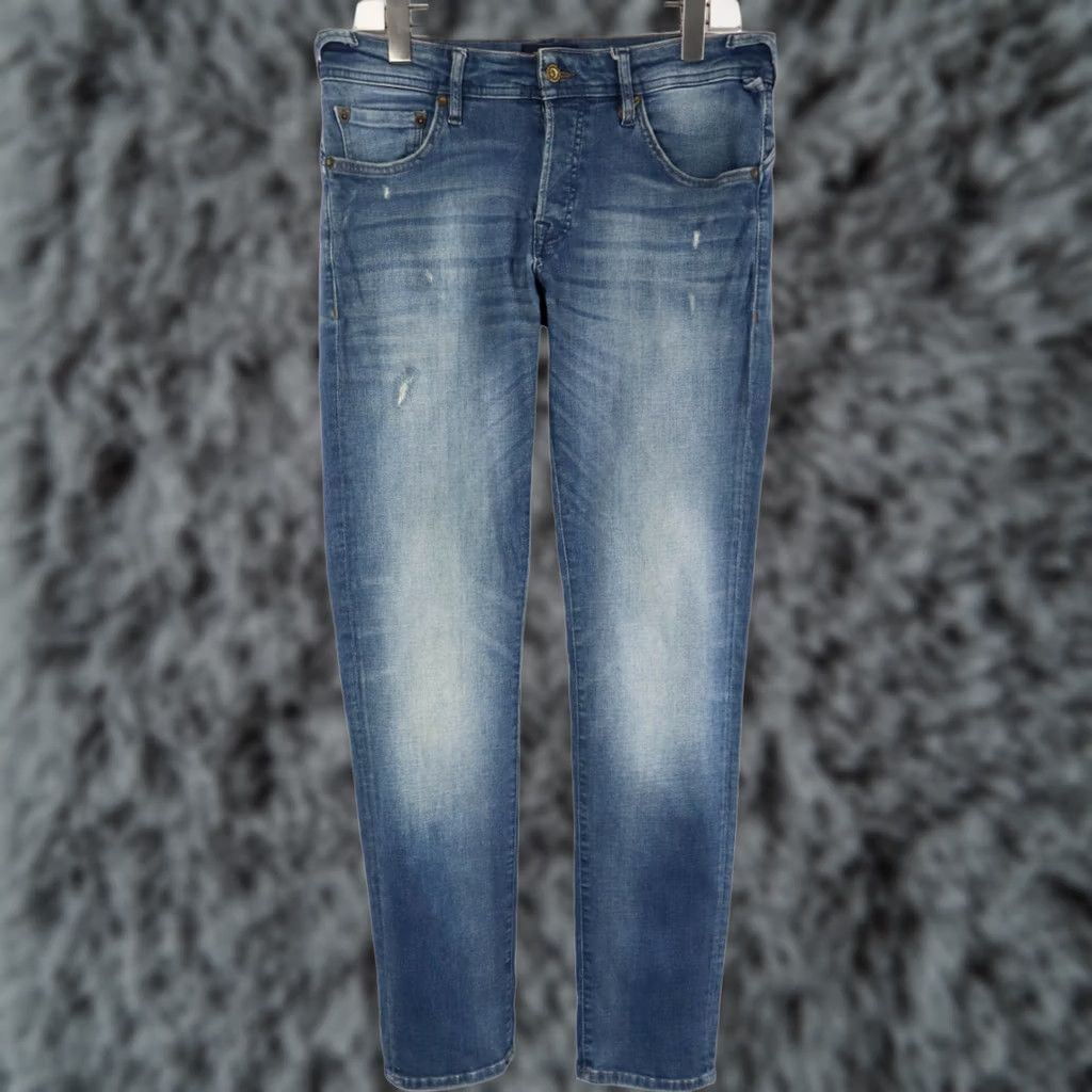 Jack & Jones JACK & JONES Slim Glenn Jeans Men's W32/L32 Faded Distressed Button Fly Stretch Jeans Size US 32 / EU 48 - 1 Thumbnail