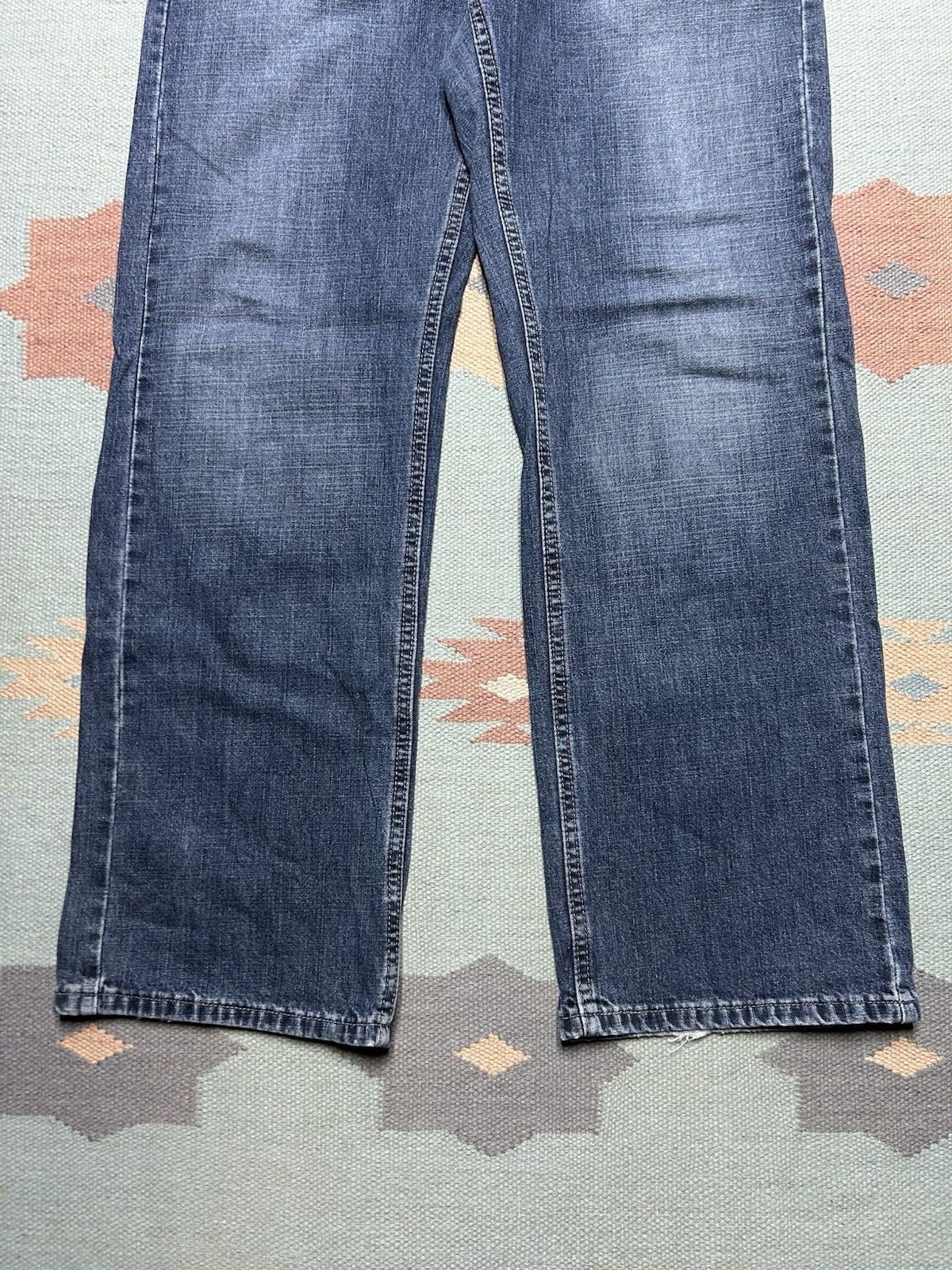 Vintage y2k Lee dungaree jeans buddy Lee workwear dark baggy 33x32 Size US 33 - 5 Thumbnail
