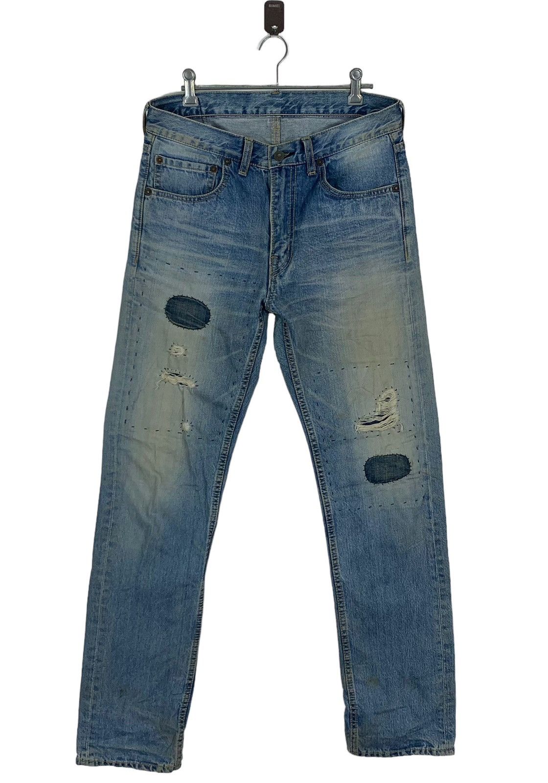 image of Distressed Denim x Hollywood Ranch&market Vintage Hollywood Ranch Market Distressed Boro Jeans in B
