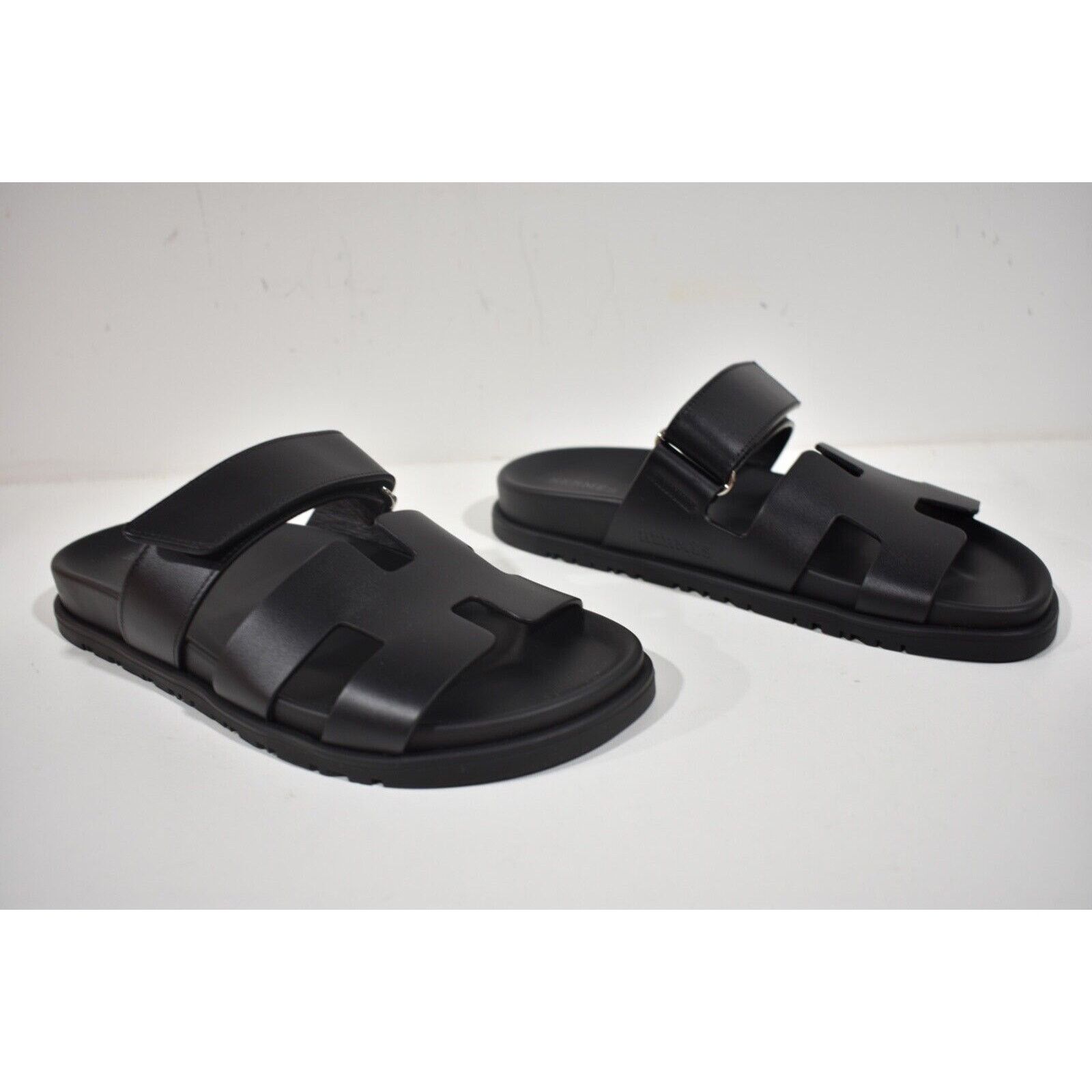 Hermes Hermes Chypre Sandal Black Calfskin Leather H Logo Strap Size US 12 / IT 42 - 4 Thumbnail
