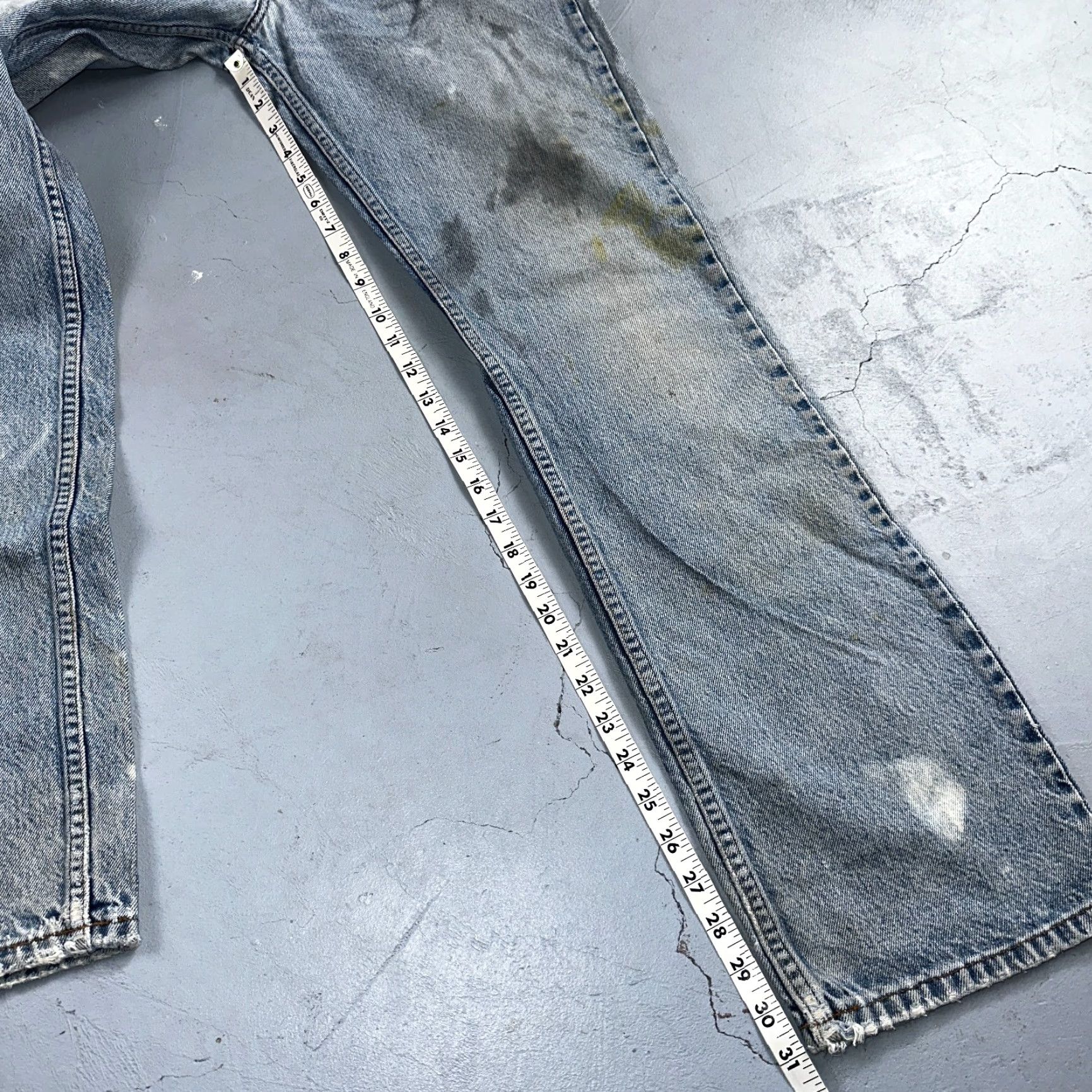 Levi's VINTAGE Levis 517 Jeans Bootcut Flare Blue Worn USA Orange Tab 90s Act 33x31 Size US 33 - 6 Thumbnail