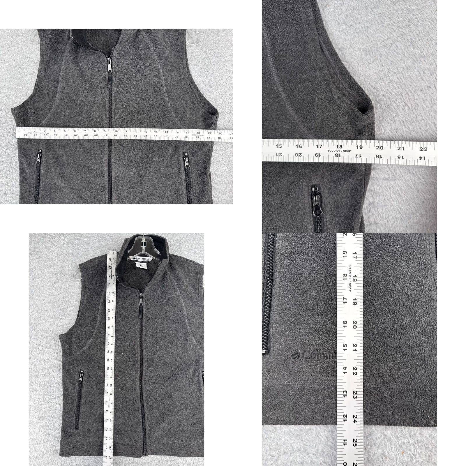 Vintage Columbia Vest Women Medium Gray Fleece 100% Polyester Full Zip Walking Golf Womens Size M / US 6-8 / IT 42-44 - 8 Thumbnail