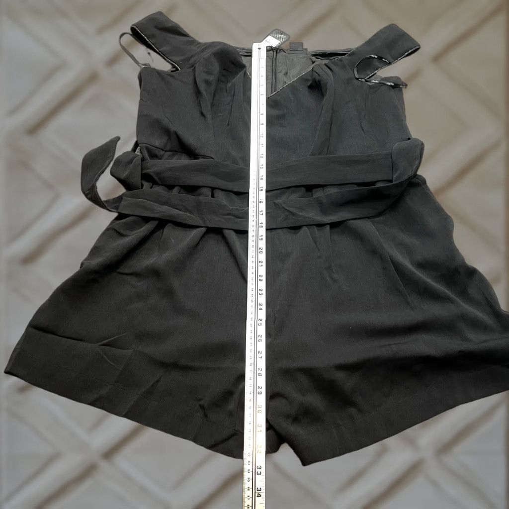Vintage City Chic Romper Womens XL Black Fringe Belted Knit Sleeveless V-Neck Casual One-Piece New NWD Size 40" / US 18 - 1 Thumbnail