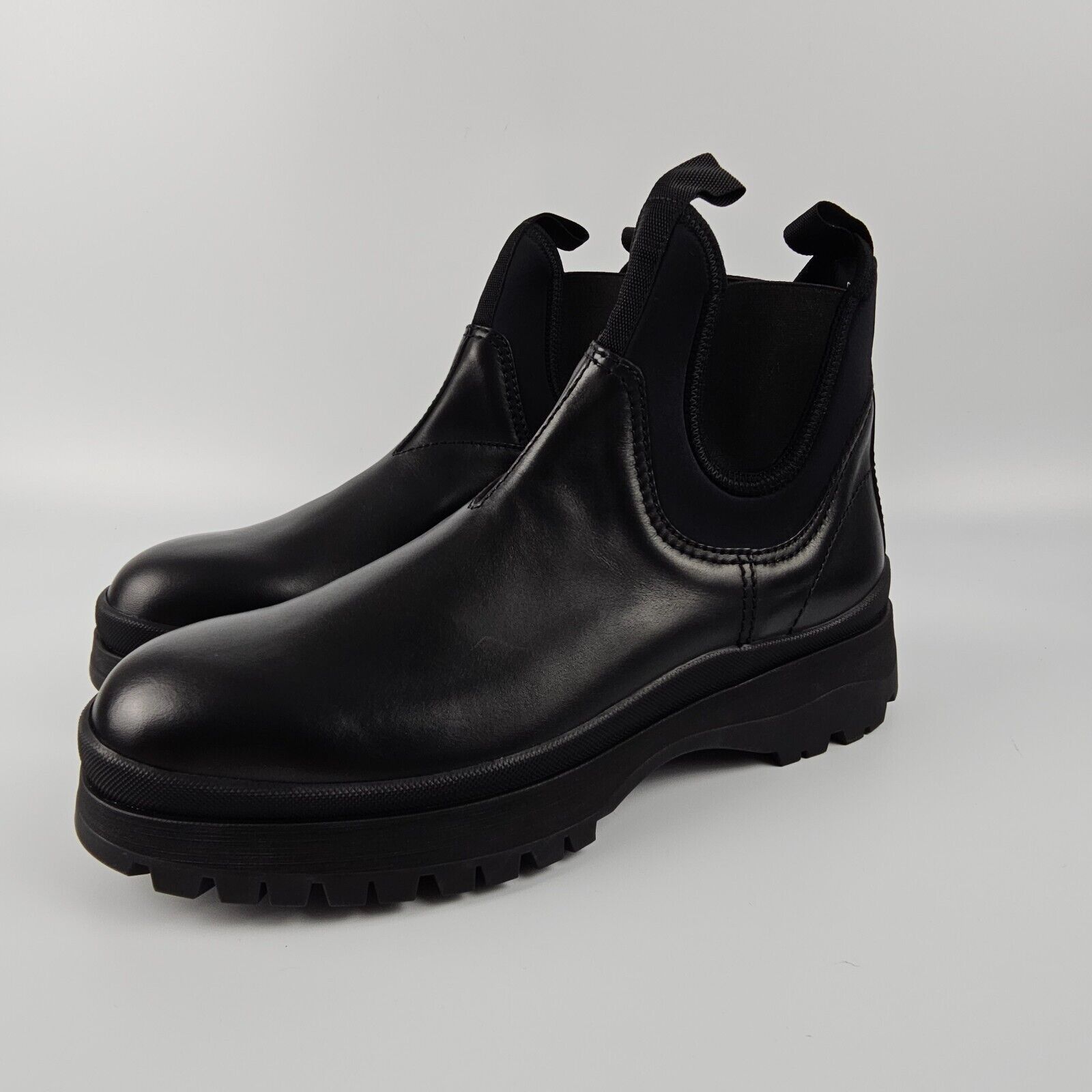 Prada PRADA Black Leather Stretch Chelsea Boots New/Authentic Size US 10 / EU 43 - 1 Thumbnail