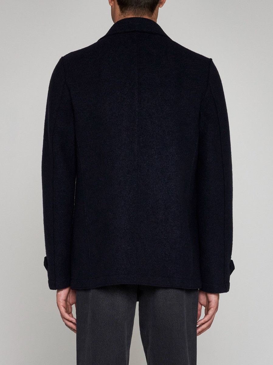 Harris Wharf London o1s22i1n1024 Double-Breasted Wool Coat in Blue Size US S / EU 44-46 / 1 - 4 Thumbnail