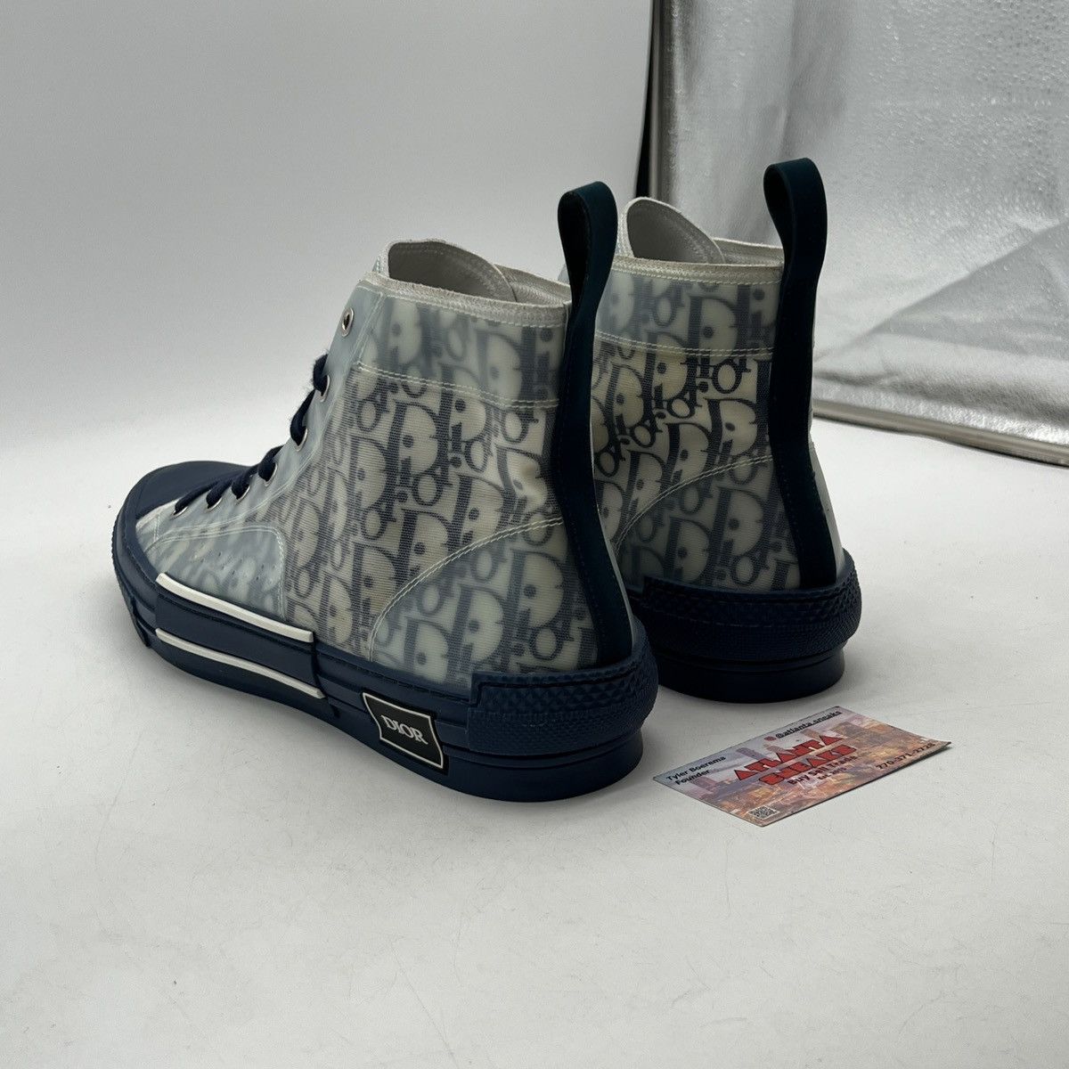 Dior Dior b23 high top blue oblique Size US 12 / EU 45 - 4 Thumbnail