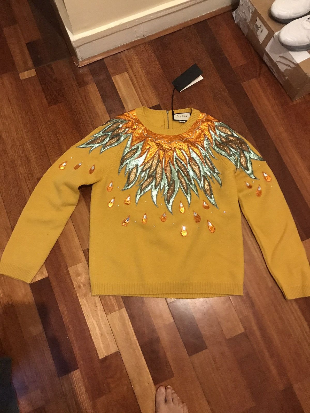 Gucci Gucci wool sweater leather and jewellery fashion Show Size US L / EU 52-54 / 3 - 19 Thumbnail