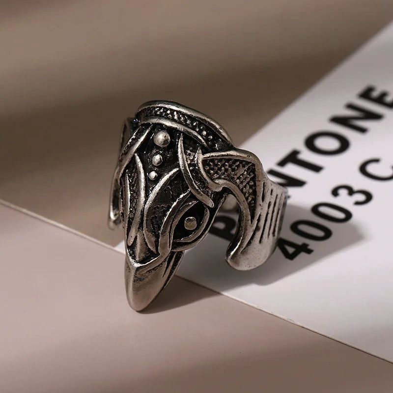 Japanese Brand × Jewelry × Vintage Creative Retro Style Crow Head Ring Size ONE SIZE - 2 Thumbnail