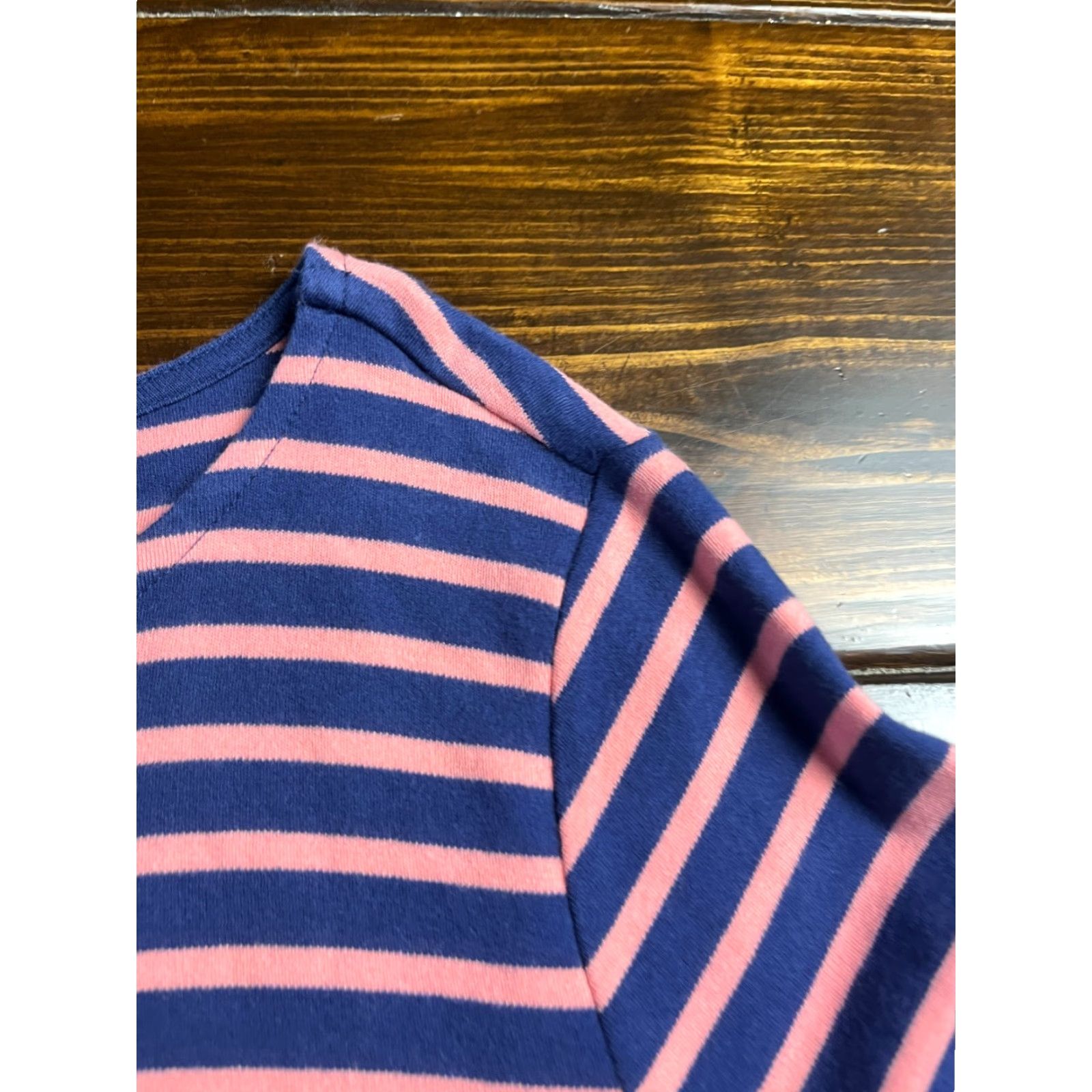 Vintage Studio Works Shirt Women's M Pink Blue Striped 3/4 Sleeve Crew Neck T-Shirt Casual Modern Fall Spring Summer Ladies Size M / US 6-8 / IT 42-44 - 4 Thumbnail