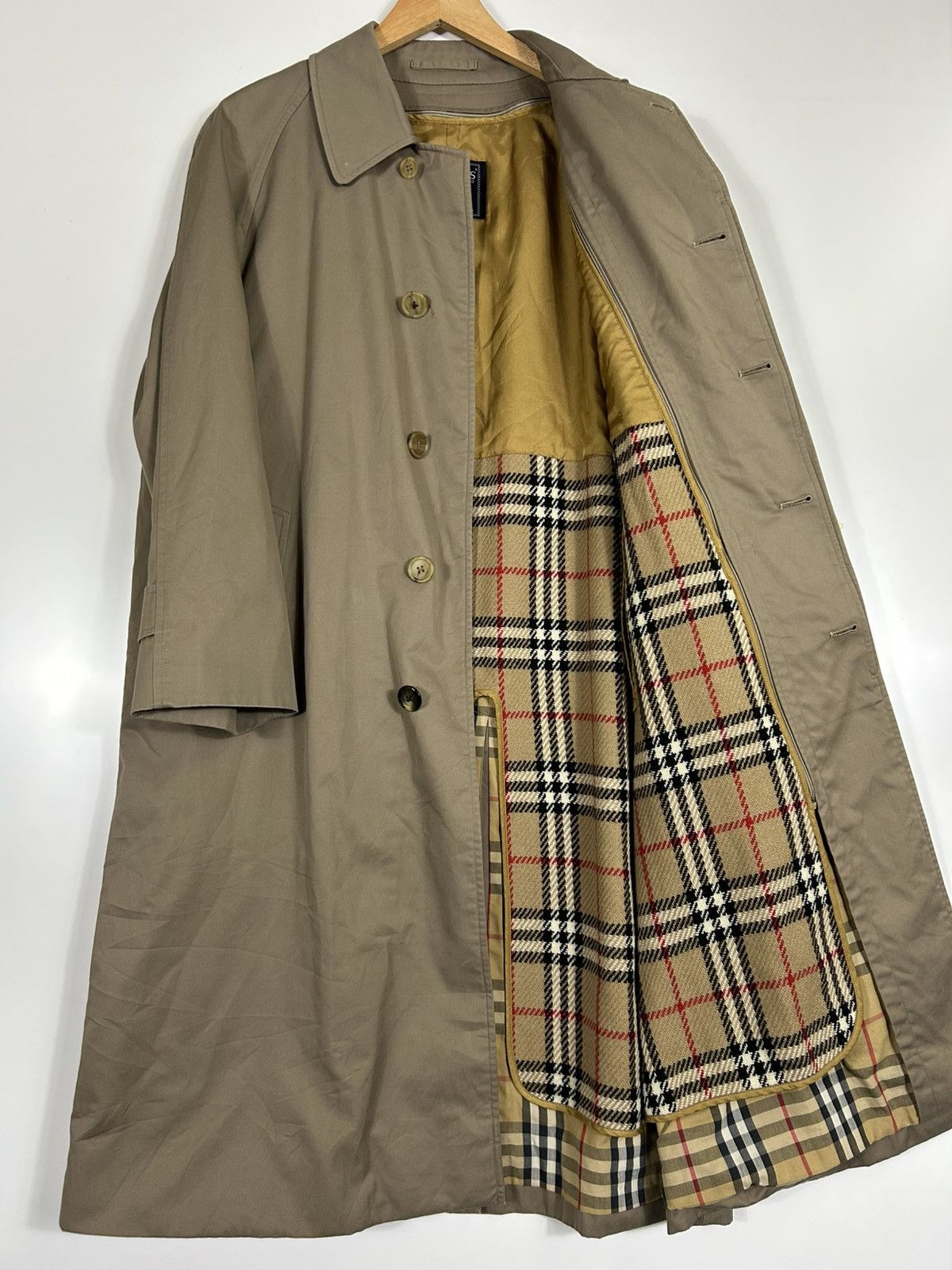 Burberry × Burberry Prorsum 🔥Burberry Button Nova Check Long Coat Jacket Size US M / EU 48-50 / 2 - 9 Thumbnail