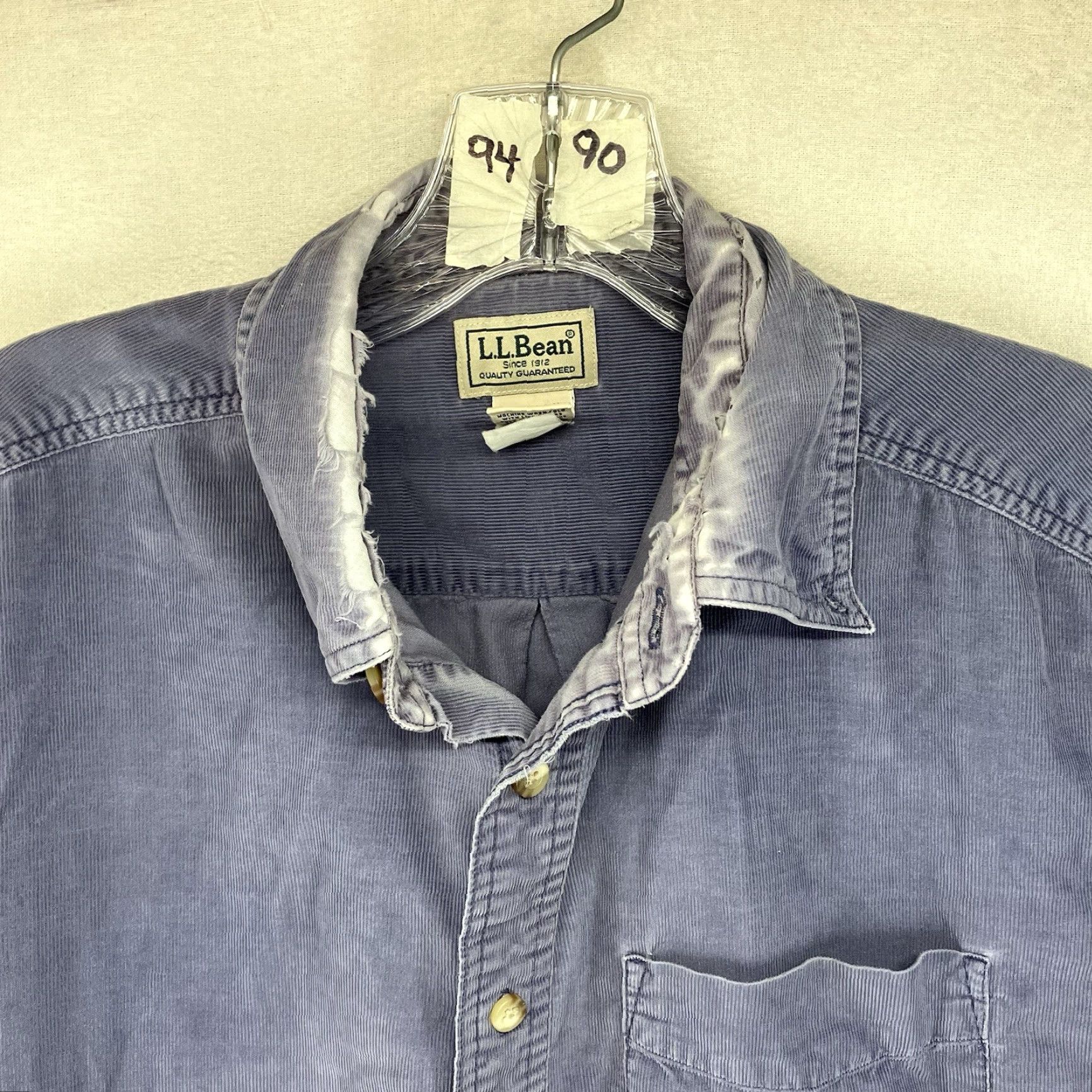 Vintage VINTAGE L.L. Bean Pinwale Corduroy Button-Up Shirt Mens M Periwinkle Cotton Wear Shirt Size US M / EU 48-50 / 2 - 4 Thumbnail