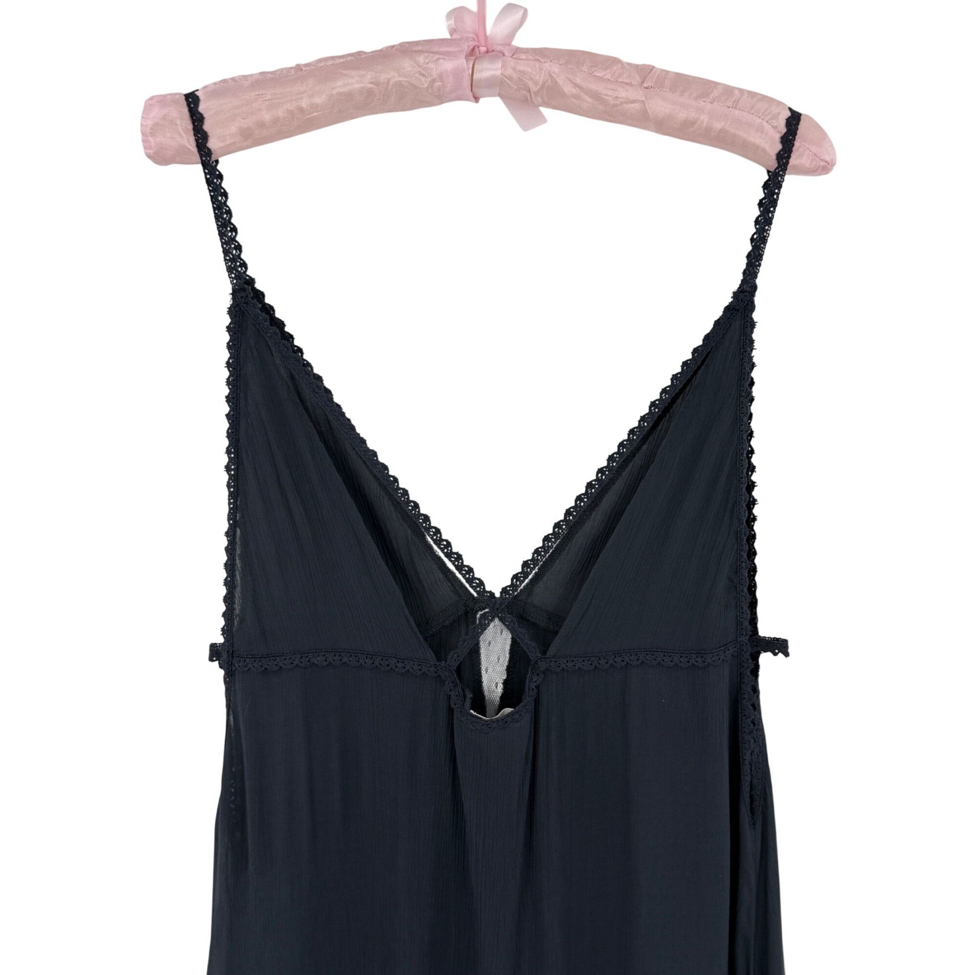 Free People RARE Vtg NWT Free People Gray Lace Crochet Maxi Slip Dress | Size M / US 6-8 / IT 42-44 - 8 Thumbnail