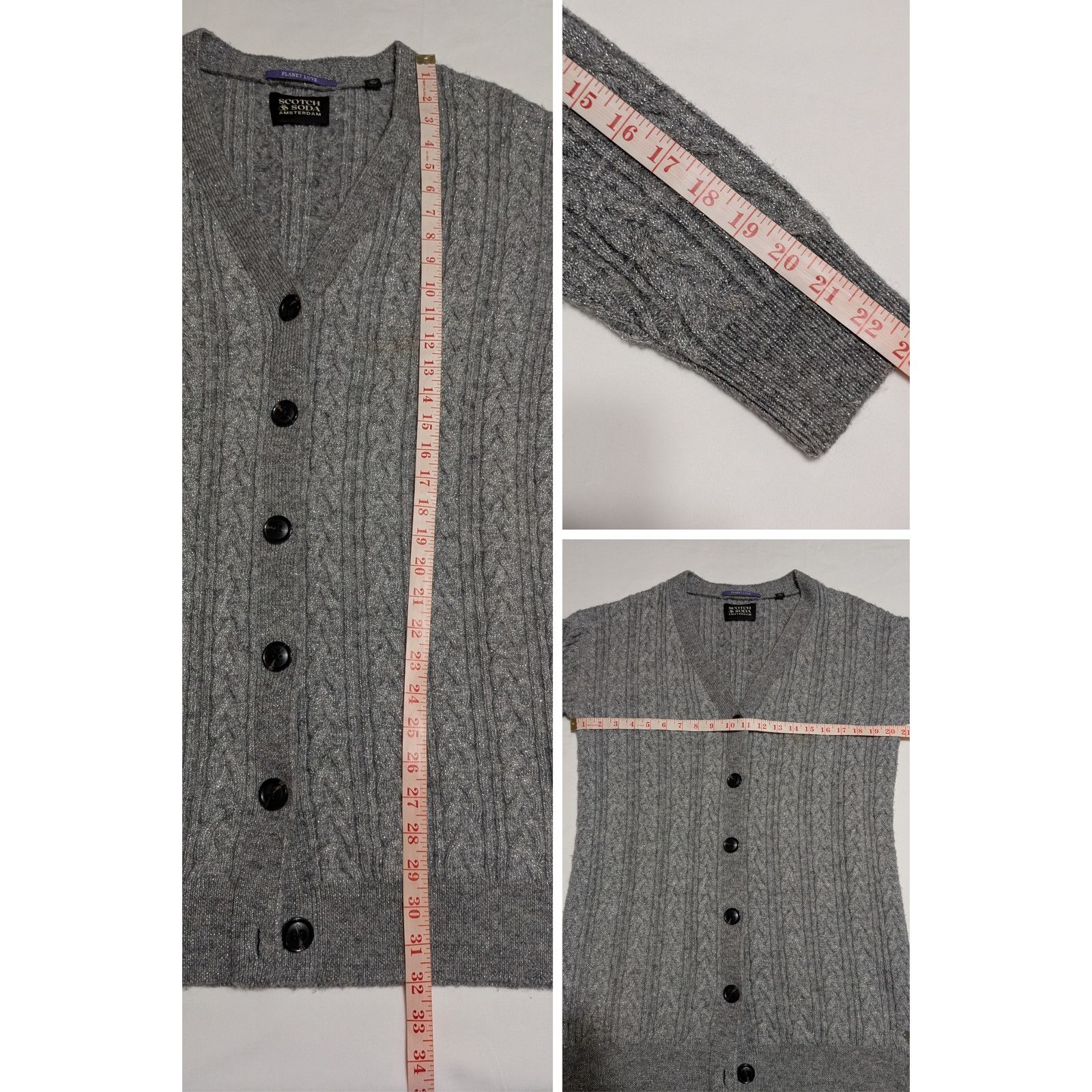 Scotch & Soda Scotch and Soda Wool-Blended Cable Knit Cardigan Size XS Size XS / US 0-2 / IT 36-38 - 8 Thumbnail