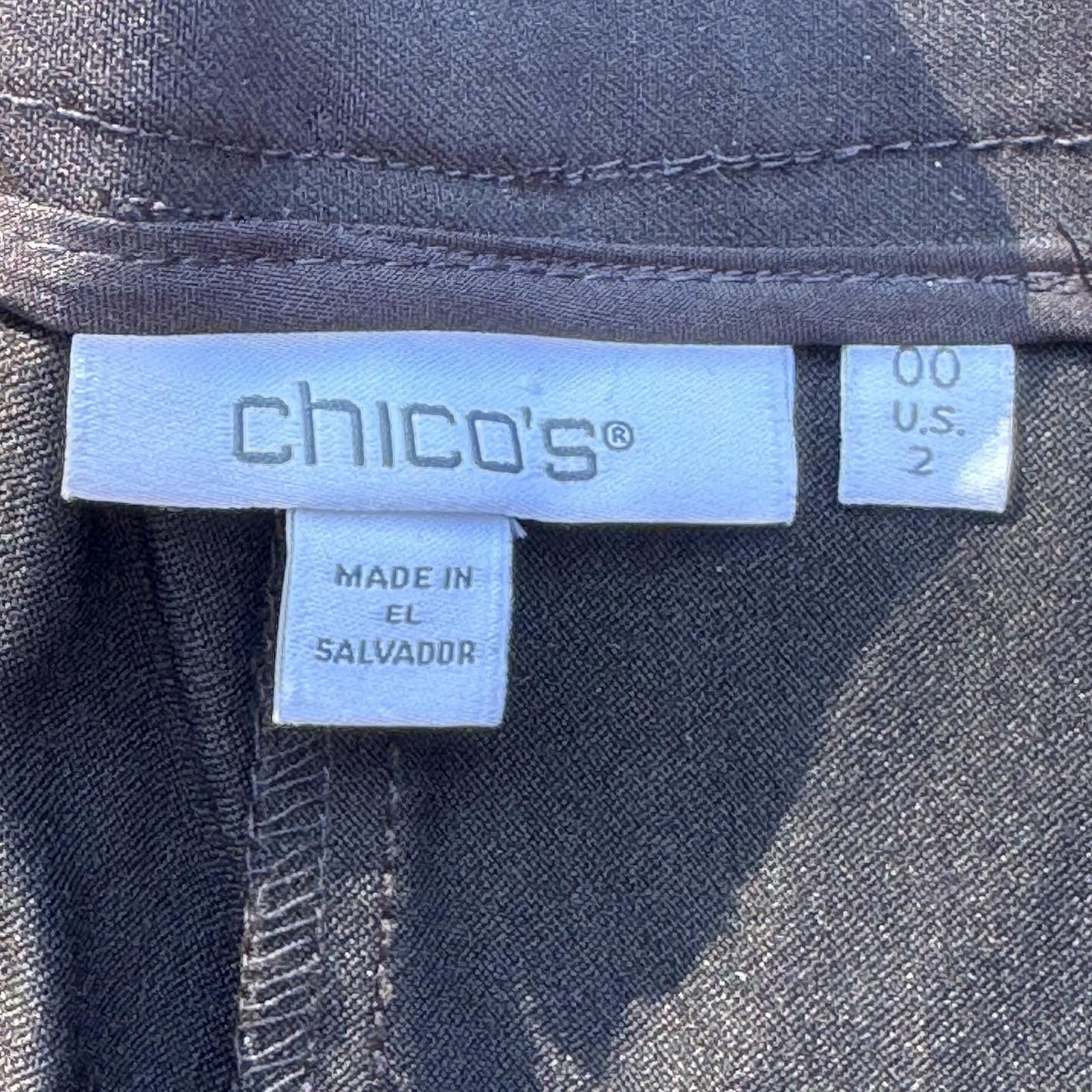 Chicos Chico's Black Wide Leg Crop Pants Size 2 Size 26" / US 2 / IT 38 - 3 Thumbnail