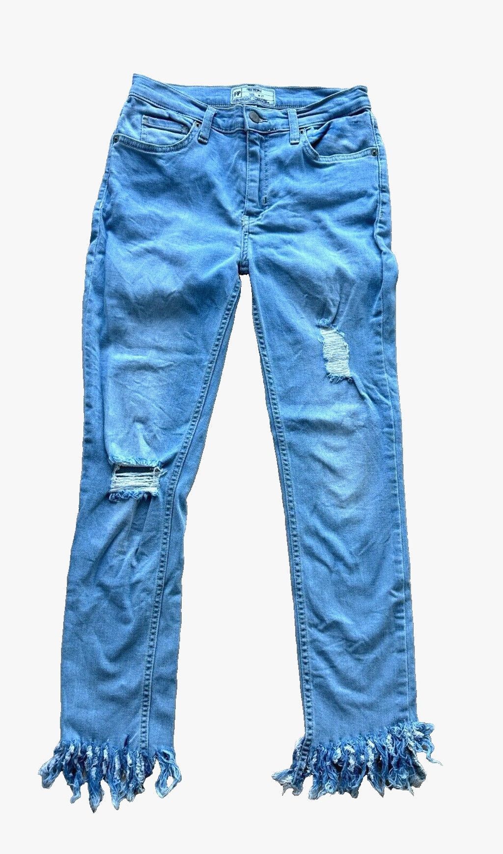 Free People Free People Great Heights Frayed Hem Skinny Jeans Size W27 Size 27" / US 4 / IT 40 - 2 Thumbnail