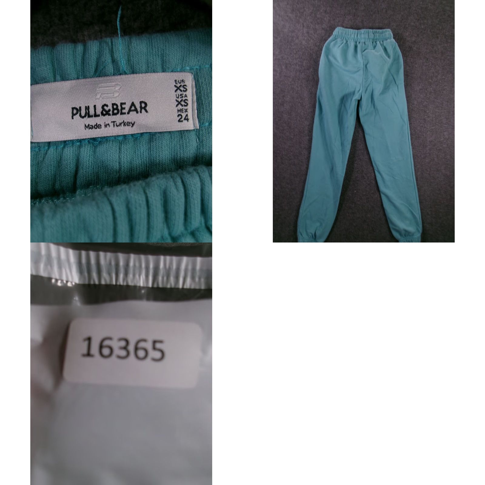 Vintage PULL BEAR Sweatpants Womens XS Teal Jogger Elastic Waist Drawstring Pockets Size 26" / US 2 / IT 38 - 8 Thumbnail