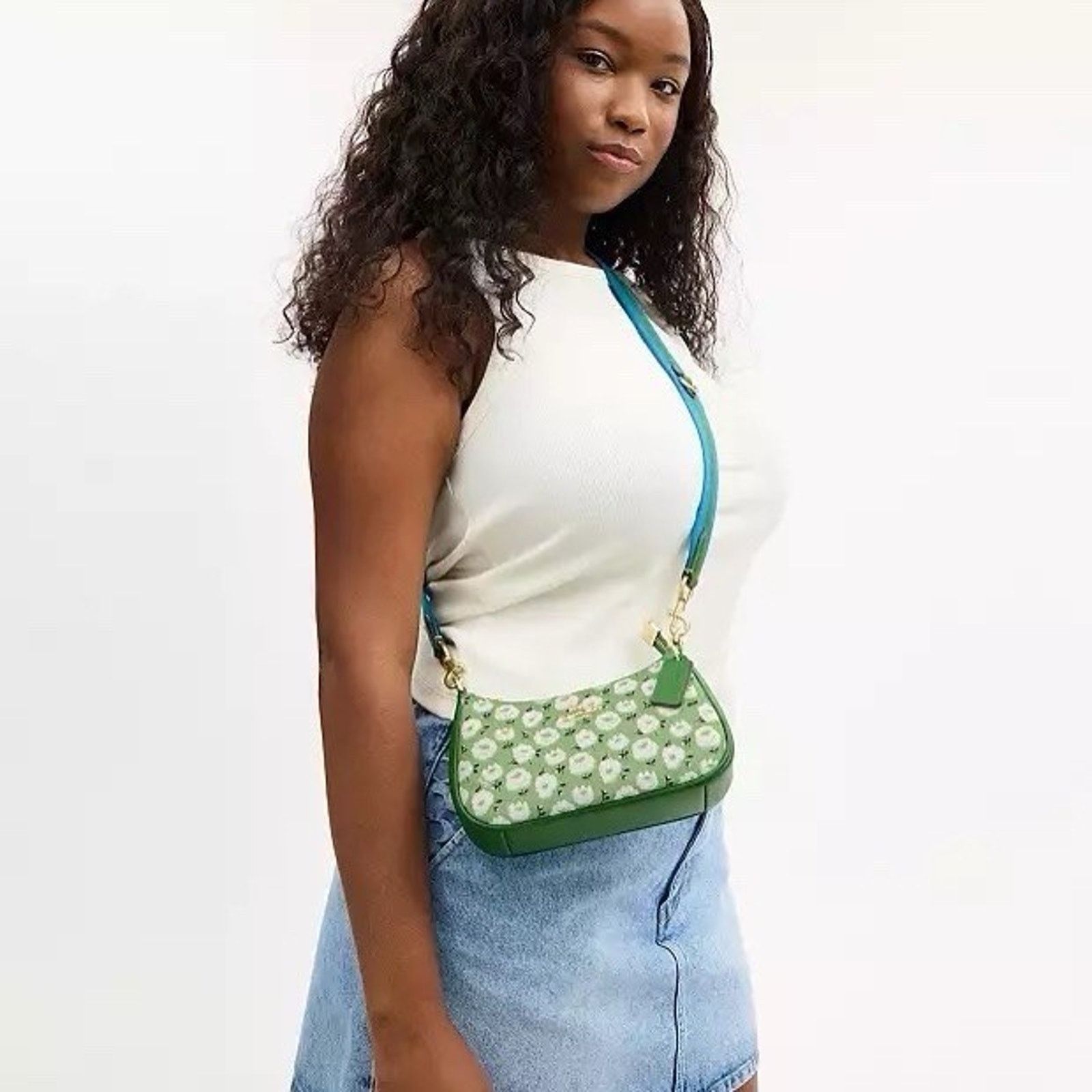 Coach NWT Coach Teri Mini Crossbody Bag Floral Print CBG84 Kelly Size ONE SIZE - 7 Thumbnail