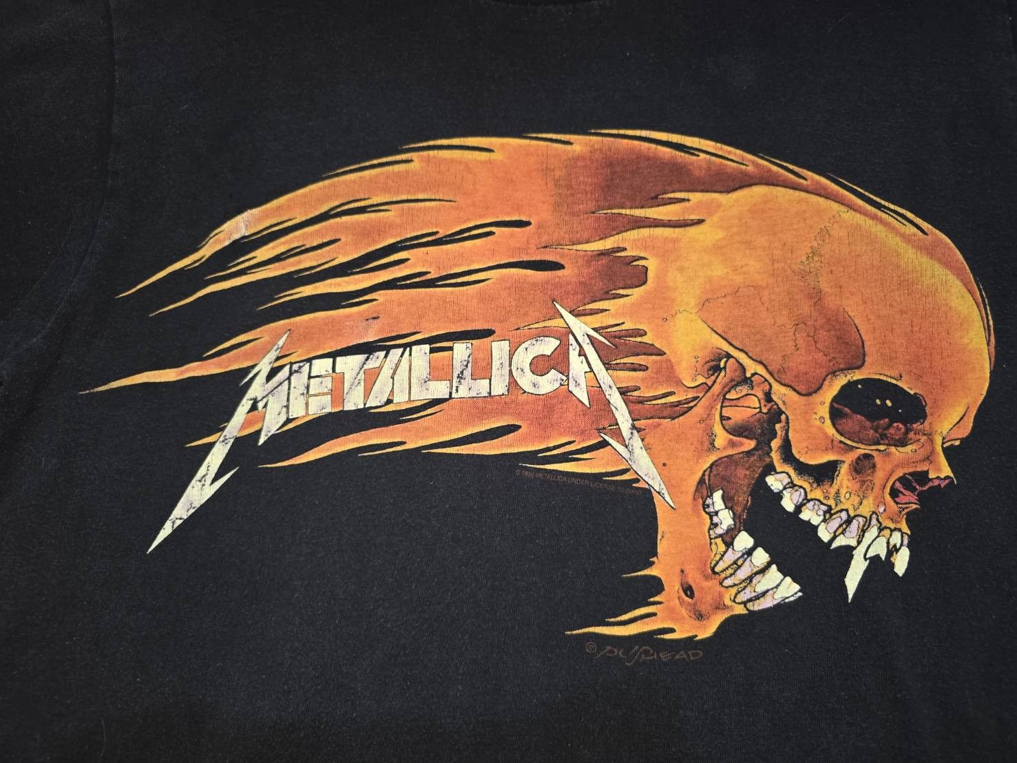 Band Tees Vintage Metallica Pushead Flaming sun ©1994 T-shirt Size US L / EU 52-54 / 3 - 3 Thumbnail