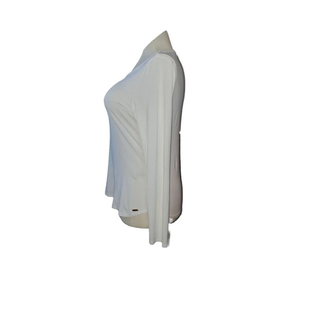 Calvin Klein Calvin Klein Women's Size L Long Sleeve White Tee Shirt Size L / US 10 / IT 46 - 2 Thumbnail