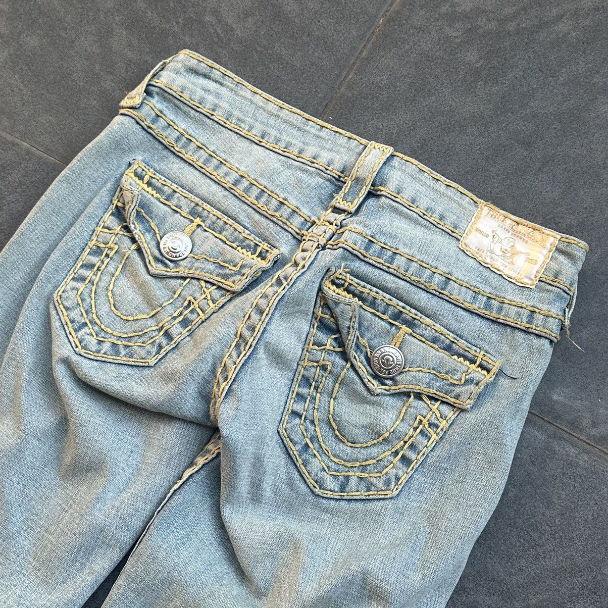 If Six Was Nine 90s True Religion Big T Distressed Denim Pants Size 29" - 9 Thumbnail