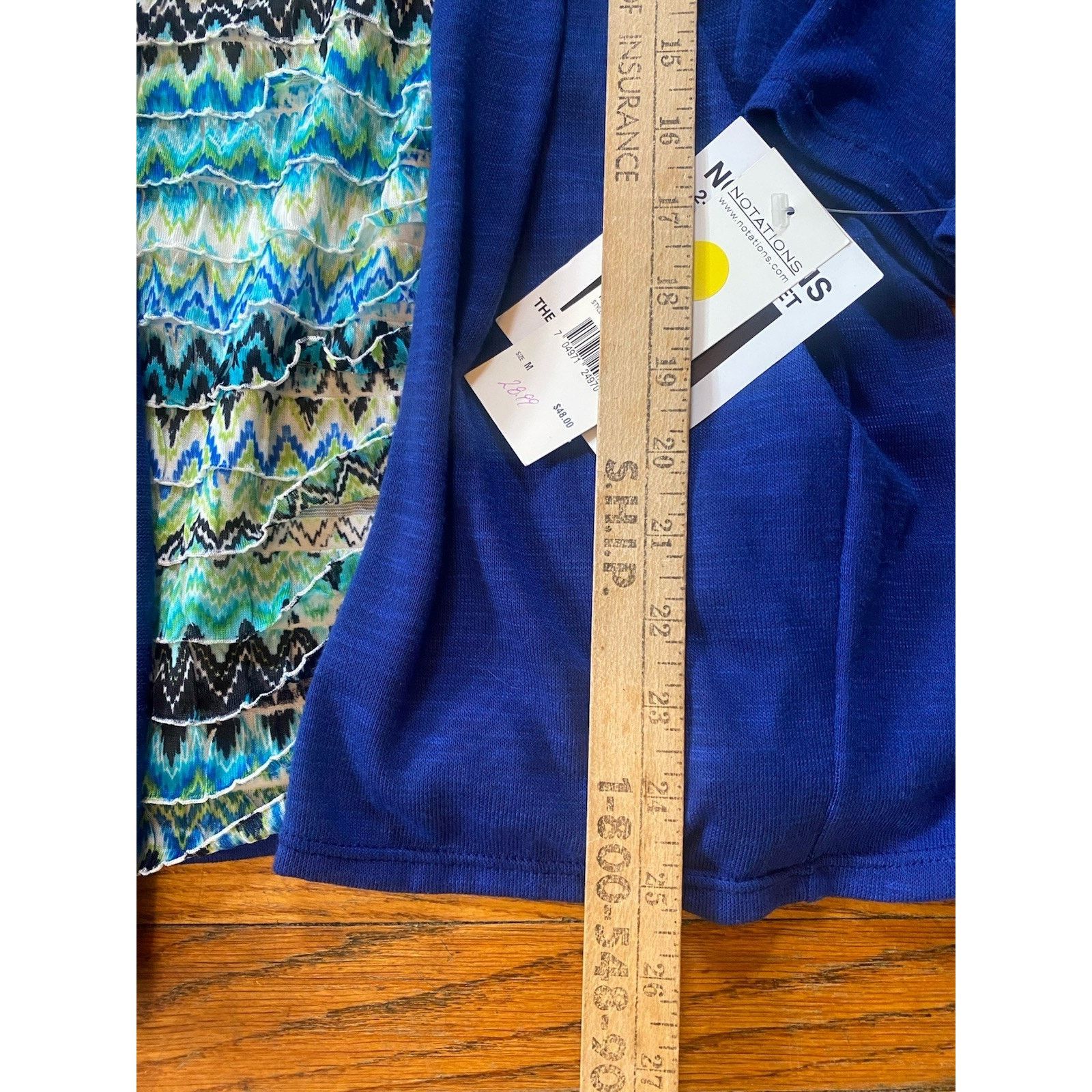 Other NWT Notations Layered Sweater Women’s Medium Blue Multi $48 Size M / US 6-8 / IT 42-44 - 9 Thumbnail