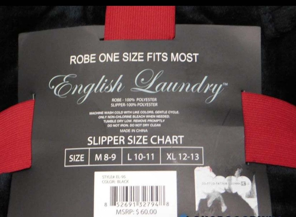 English Laundry English Laundry Men's Robe & Matching Slipper Set XL Size ONE SIZE - 3 Thumbnail