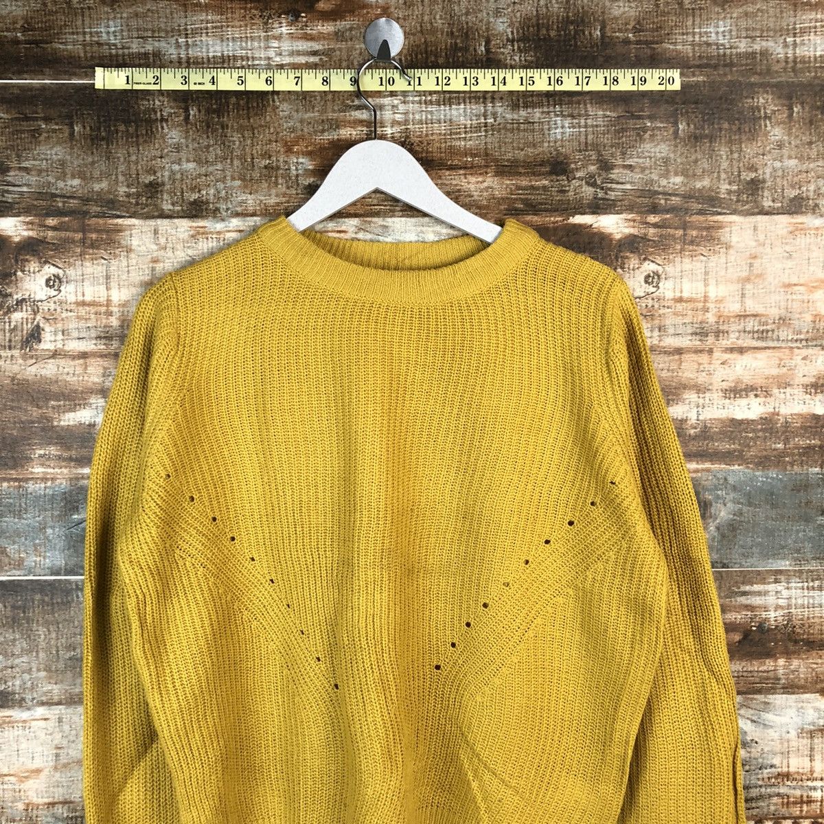 GU × Homespun Knitwear GU japan art Mustard plain sweatshirt Knitwear #A1503 Size M / US 6-8 / IT 42-44 - 2 Thumbnail