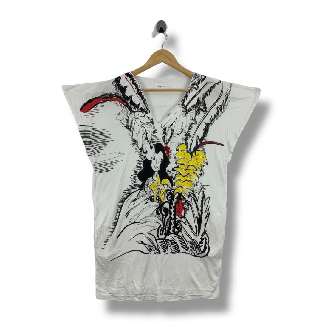 Issey Miyake × Japanese Brand × Tsumori Chisato TSUMORI CHISATO art cartoon overPrinted women tee Size M / US 6-8 / IT 42-44 - 1 Thumbnail