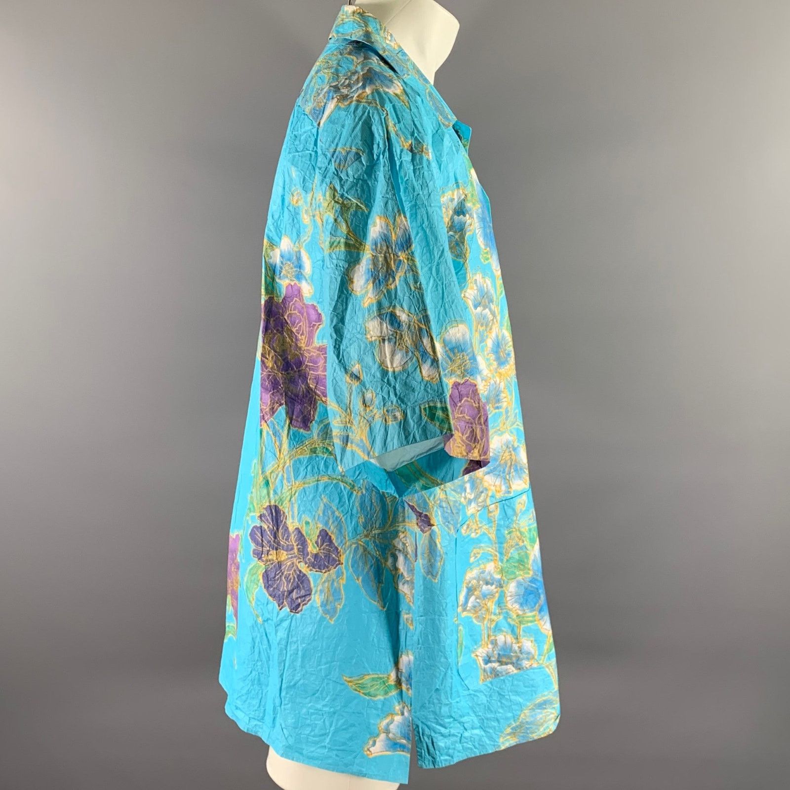 Gucci GUCCI S Blue Floral Oversized Camp Short Sleeve Shirt Size US S / EU 44-46 / 1 - 3 Thumbnail