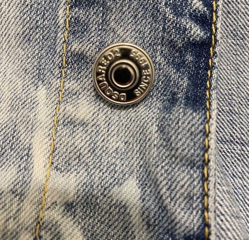 Dsquared2 Dsquared2 Dan Distressed White Paint Wash Jean Jacket Size US M / EU 48-50 / 2 - 6 Thumbnail