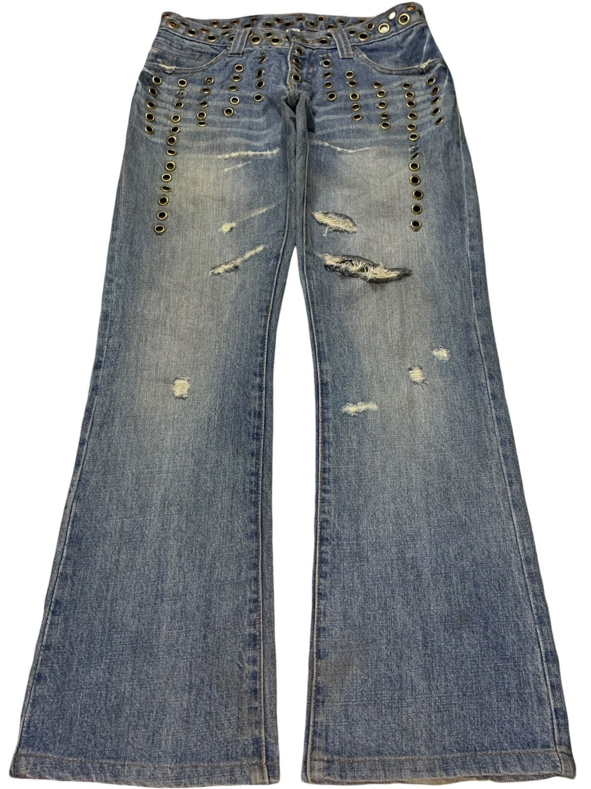 Japanese Brand × Kapital Vintage Japanese Brand Mud Wash Distressed Flare Jeans Size US 30 / EU 46 - 1 Thumbnail