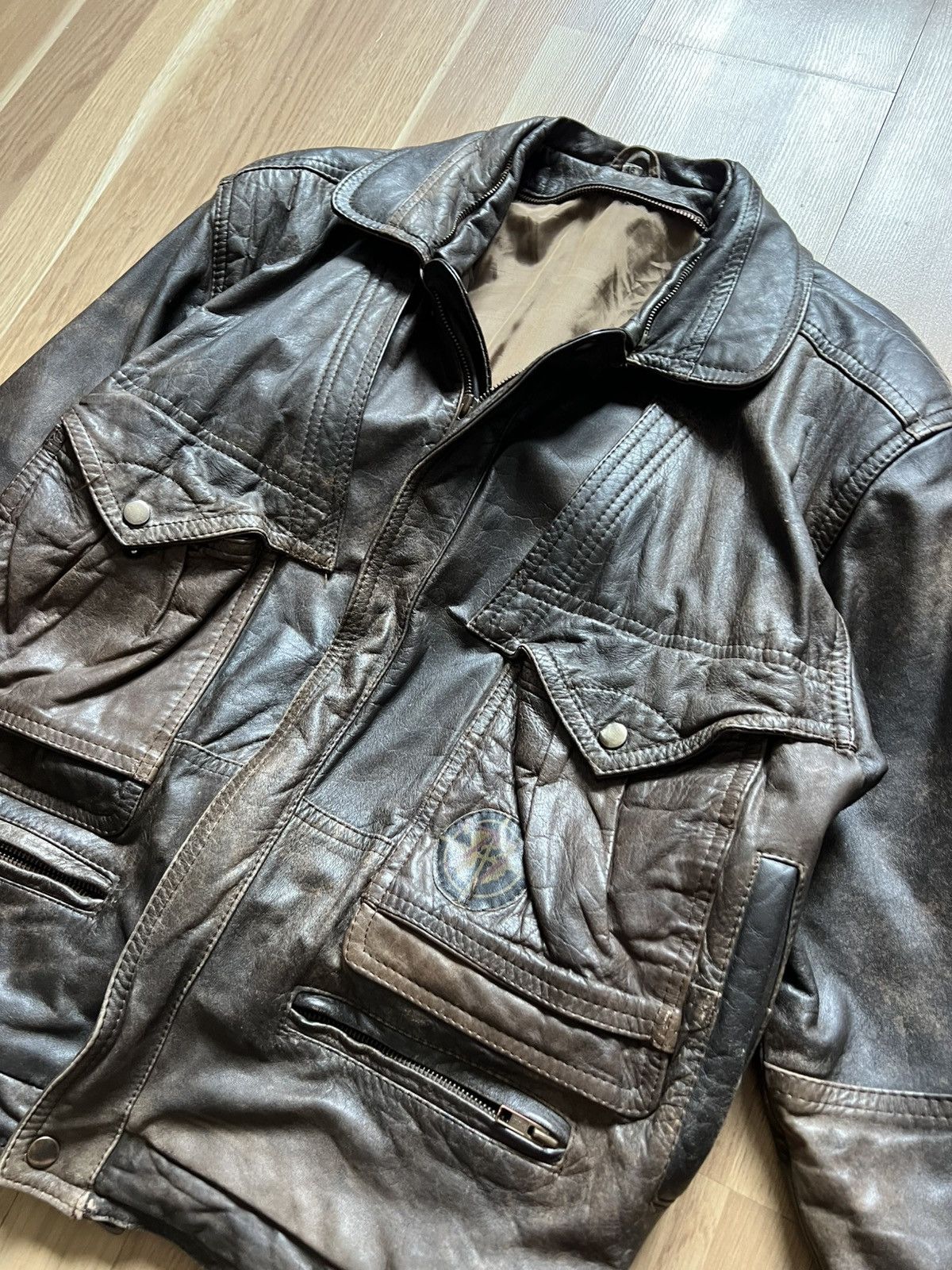 Vintage Vintage avirex style bomber aviator brown 2000s leather Size US M / EU 48-50 / 2 - 3 Thumbnail