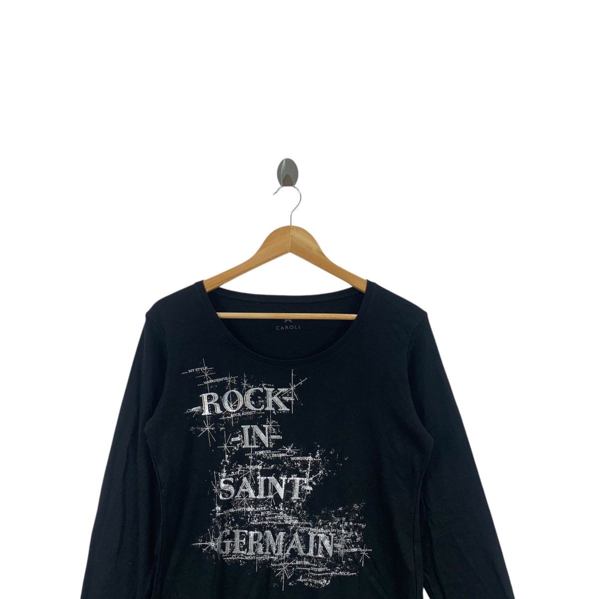 Japanese Brand CAROLL PARIS Rock In Saint Germain Bling Tee Shirt Top Long Size S / US 4 / IT 40 - 2 Thumbnail