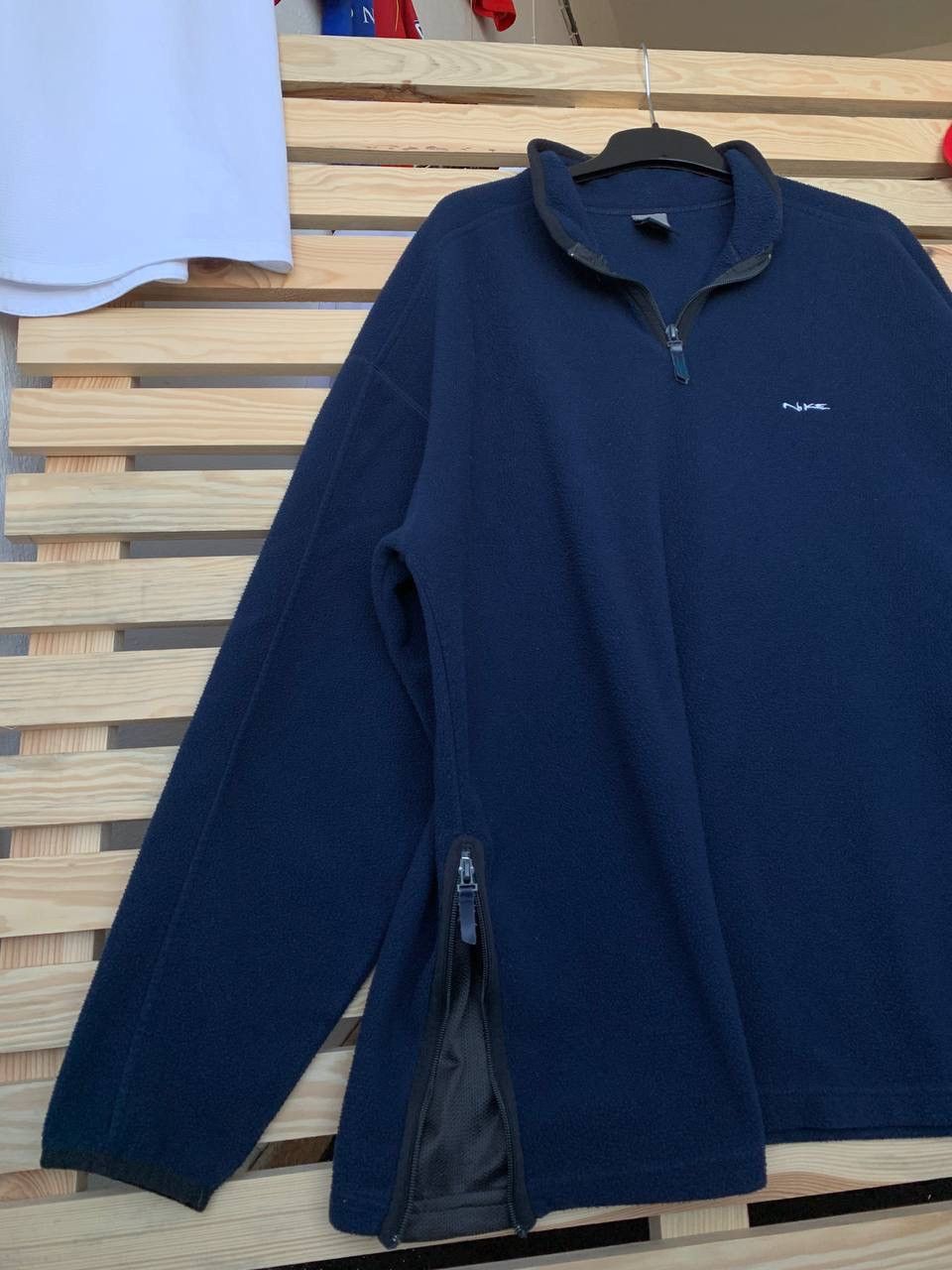 Nike × Vintage Vintage 90s Sweatshirt Half 1/4 Zip Nike Big Swoosh Drill Size US XL / EU 56 / 4 - 4 Thumbnail