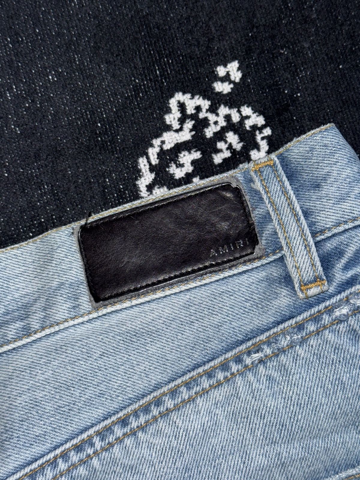 Amiri AMIRI ETERNAL HAPPINESS DENIM DISTRESSED SHORTS Size US 34 / EU 50 - 13 Thumbnail