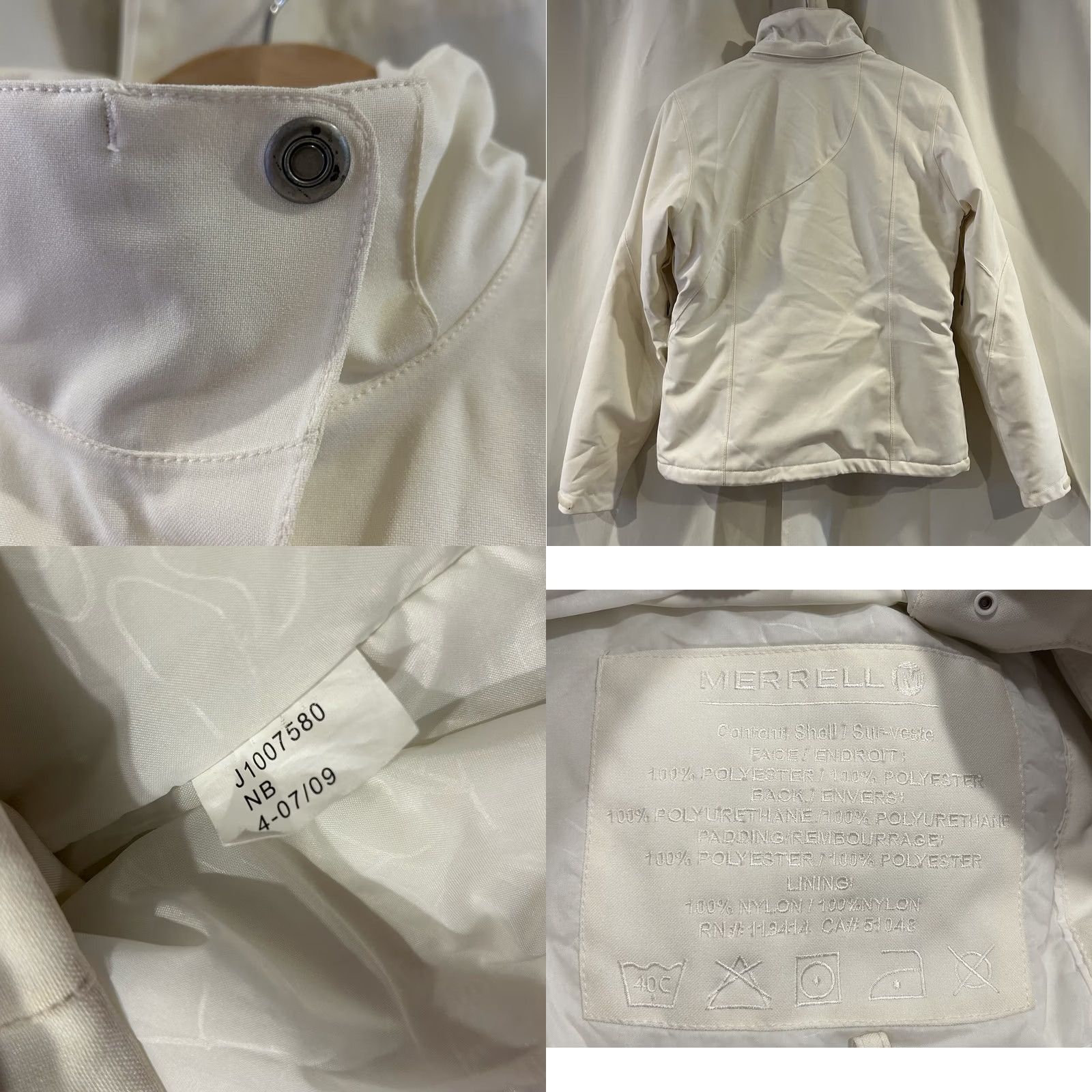 Merrell Merrell NADA Jacket Women’s Size S White/Cream Nylon Polyester Travel All Seasons Rain Coat Zip Snap Long Sleeve Mid-Length Size S / US 4 / IT 40 - 8 Thumbnail