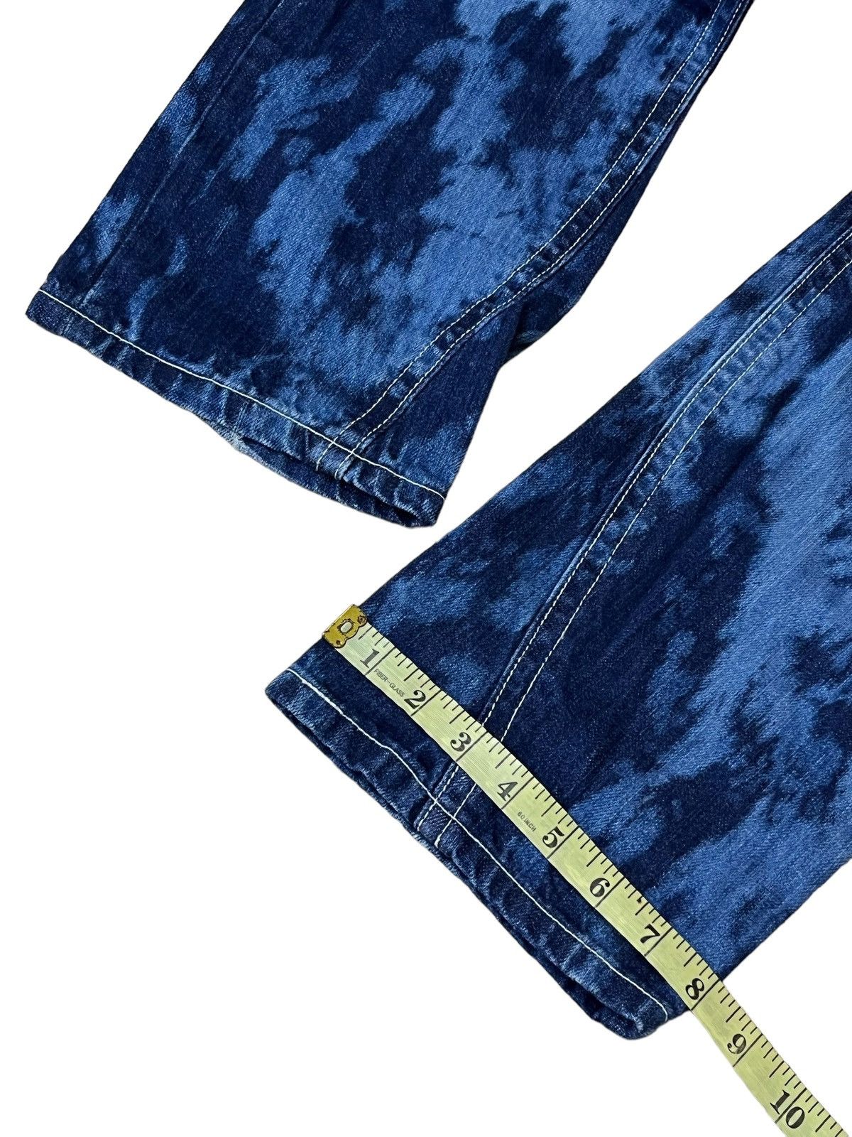 Japanese Brand SICK🔥JAPANESE BMB BLUE MOON BLUE STRAIGHT LEG PAINTED JEANS Size US 32 / EU 48 - 15 Thumbnail