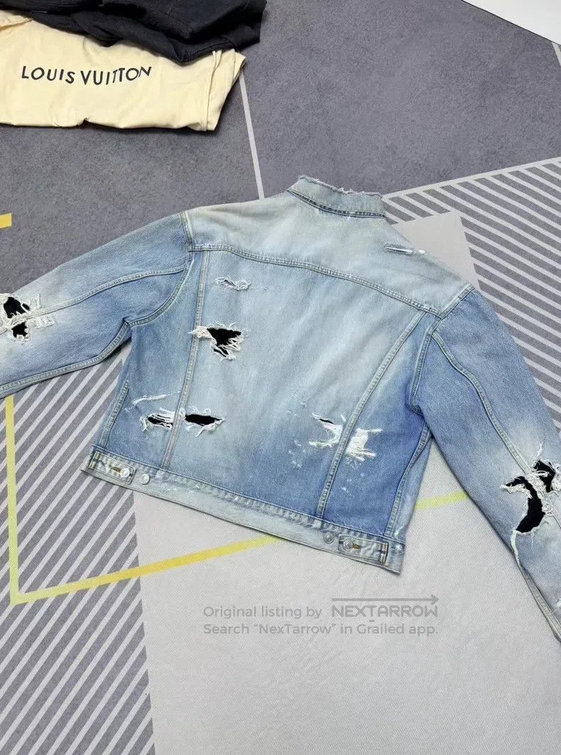 Balenciaga Balenciaga Distressed Denim Twill Destroyed Jacket Size US M / EU 48-50 / 2 - 6 Thumbnail