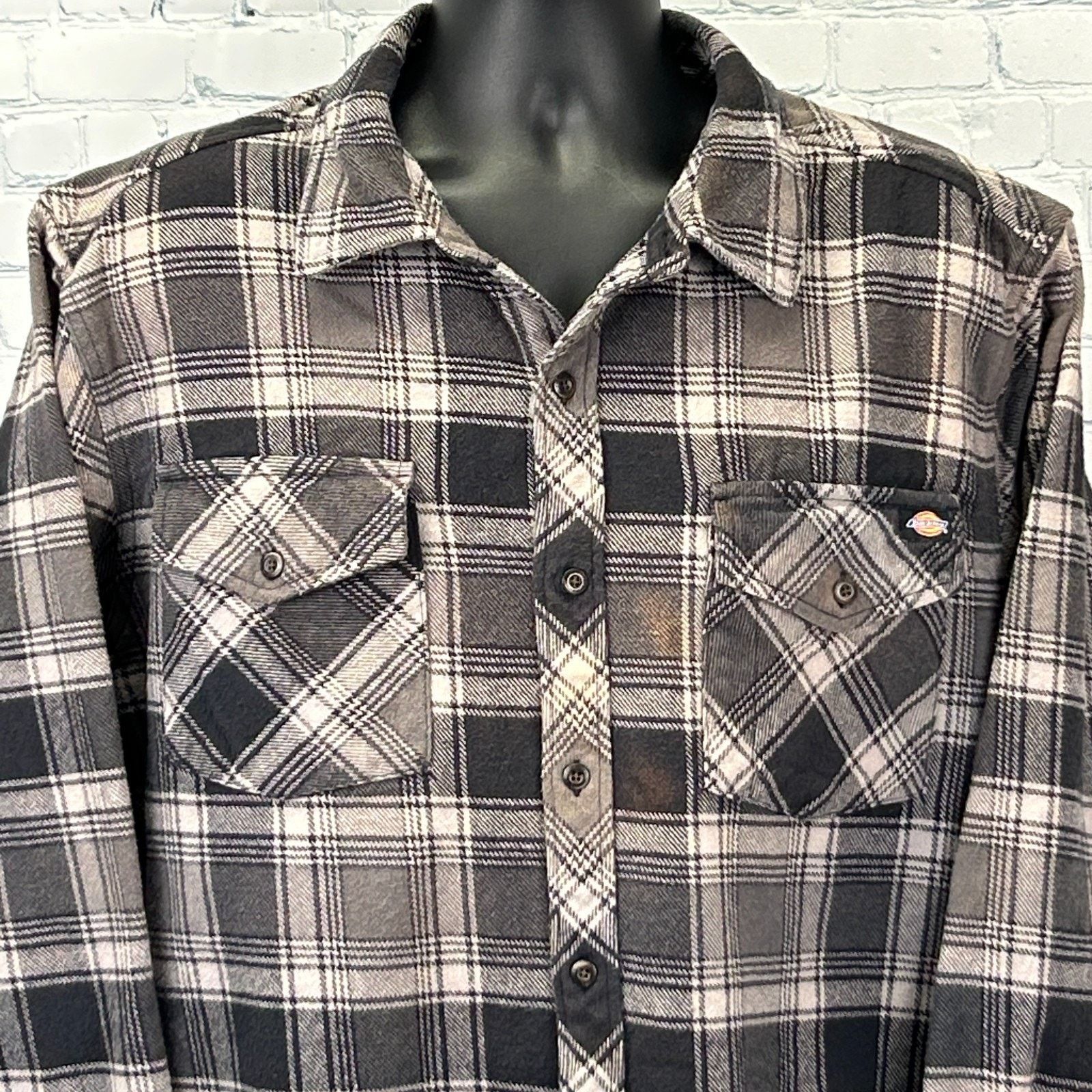 Dickies Dickies Heavyweight Flannel Button Front Shirt Gray 2XL XXL Size US XXL / EU 58 / 5 - 1 Thumbnail