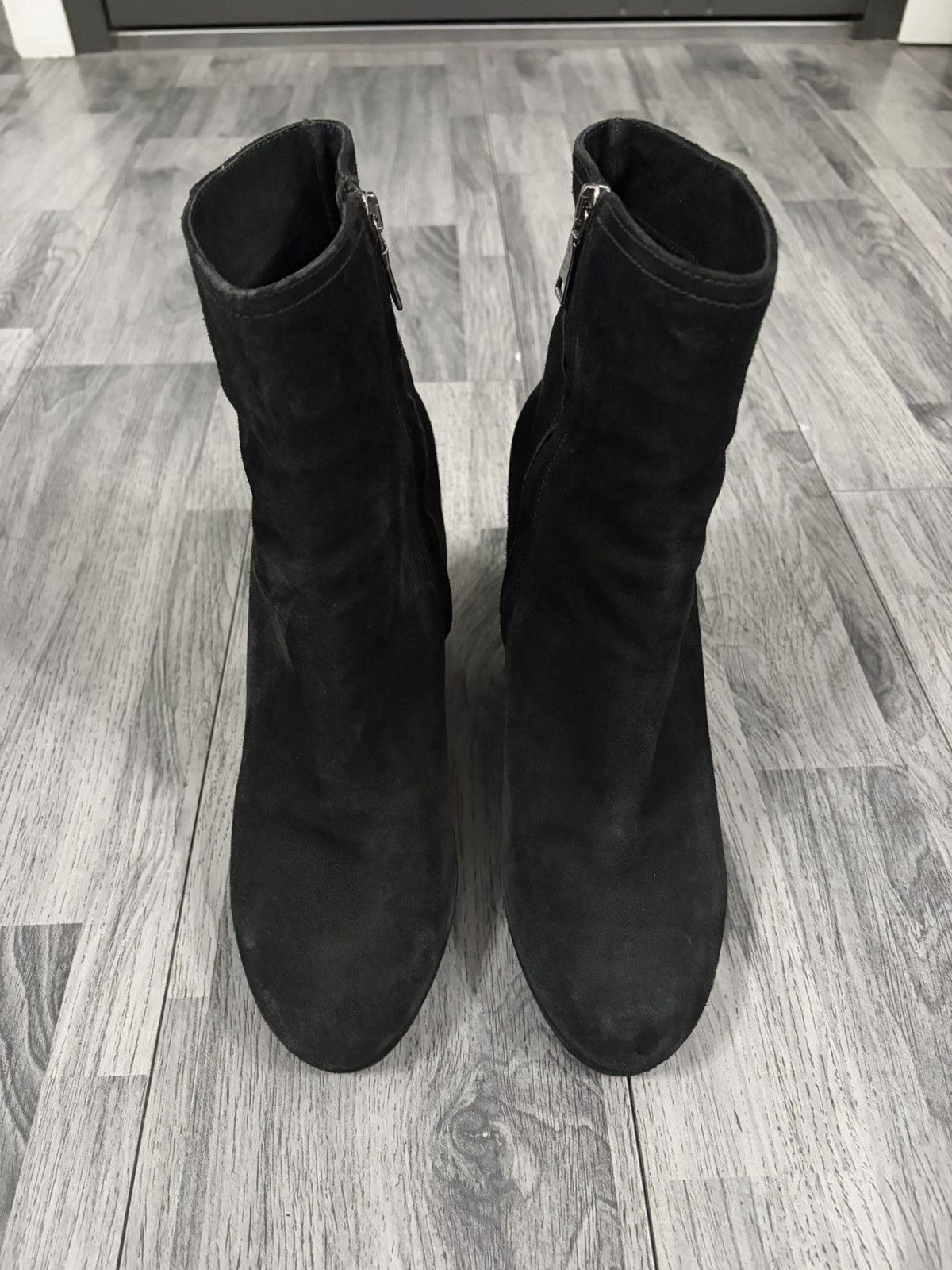 Prada Prada Linea Rossa Black Suede Wedge Ankle Booties Size US 11 / IT 41 - 4 Thumbnail