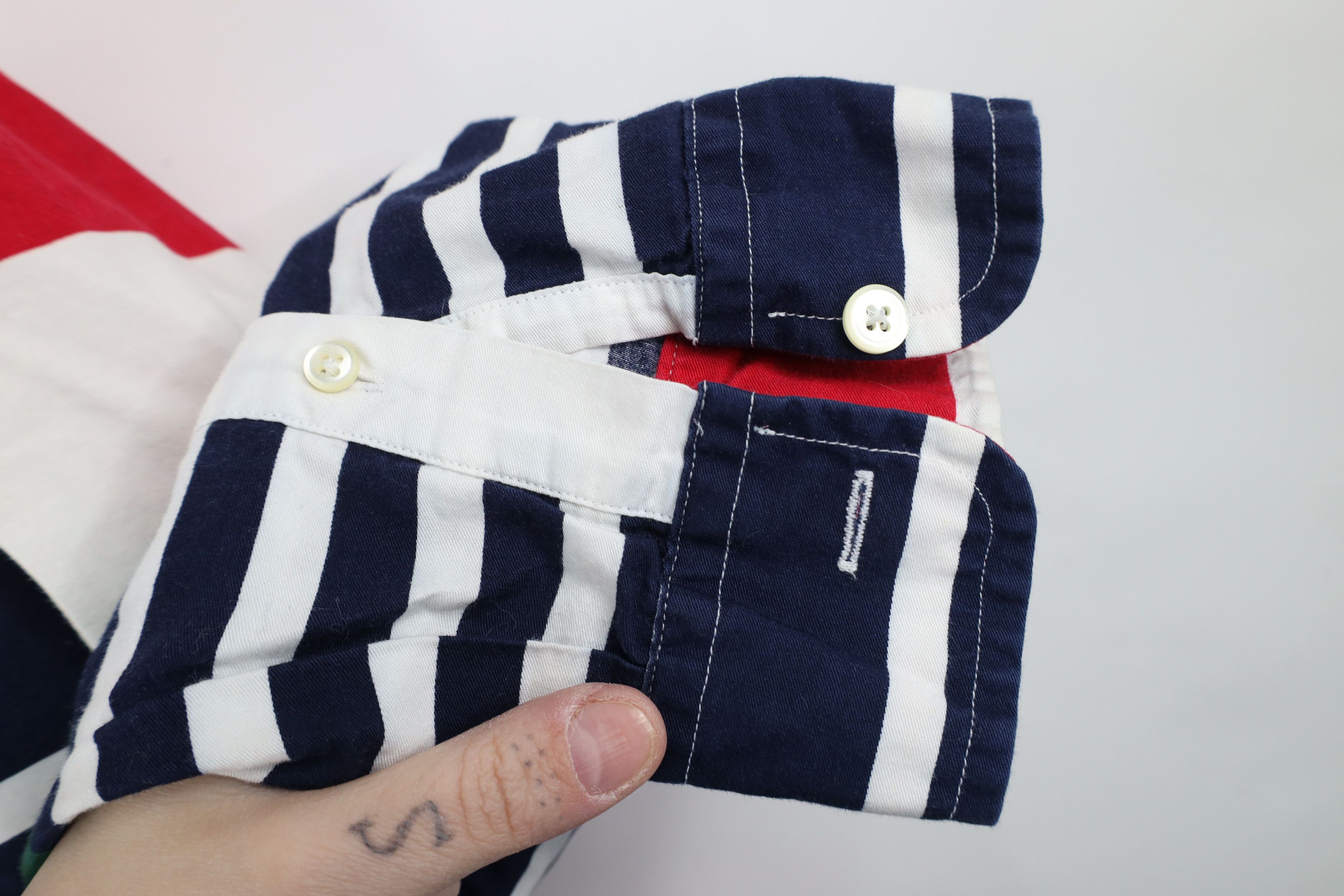 Nautica × Vintage Vintage 90s Nautica Block Collared Button Down Shirt Cotton Size US XL / EU 56 / 4 - 8 Thumbnail