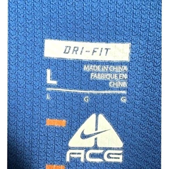 Nike VINTAGE Nike ACG Pullover Shirt Mens Large Dri-Fit Blue Quarter Zip Activewear Size US L / EU 52-54 / 3 - 4 Thumbnail