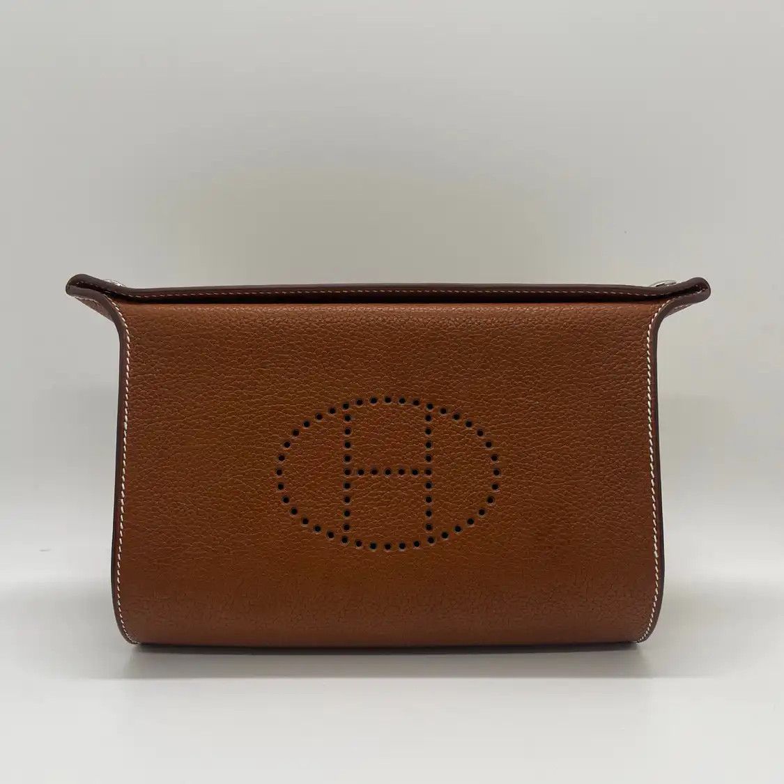 Hermes Hermes Videpoches Gold Brown Barenia saddle leather shoulder bag silver hardware Size ONE SIZE - 1 Thumbnail