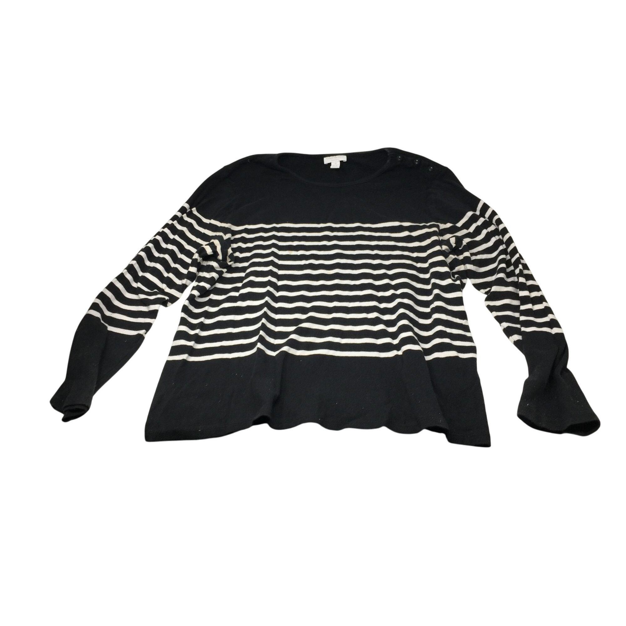 Charter Club Charter Club Woman Size 3X Black/White Striped Long Sleeve S Size 3XL / US 20-22 - 1 Thumbnail