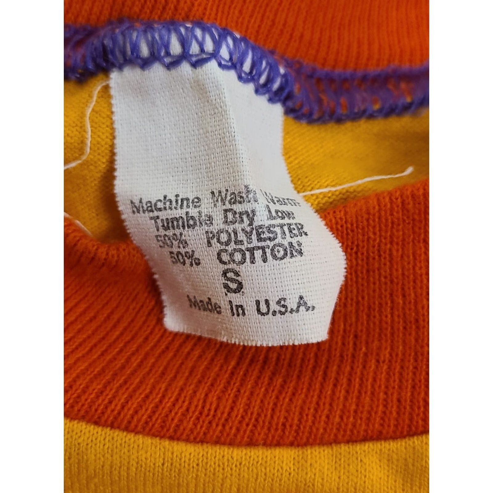 Disney VINTAGE Disney T-Shirt Men Mickey Mouse Donald Duck Crew Neck Short Sleeve Yellow 80s Cartoon Logo Regular Small Mens Size US S / EU 44-46 / 1 - 3 Thumbnail