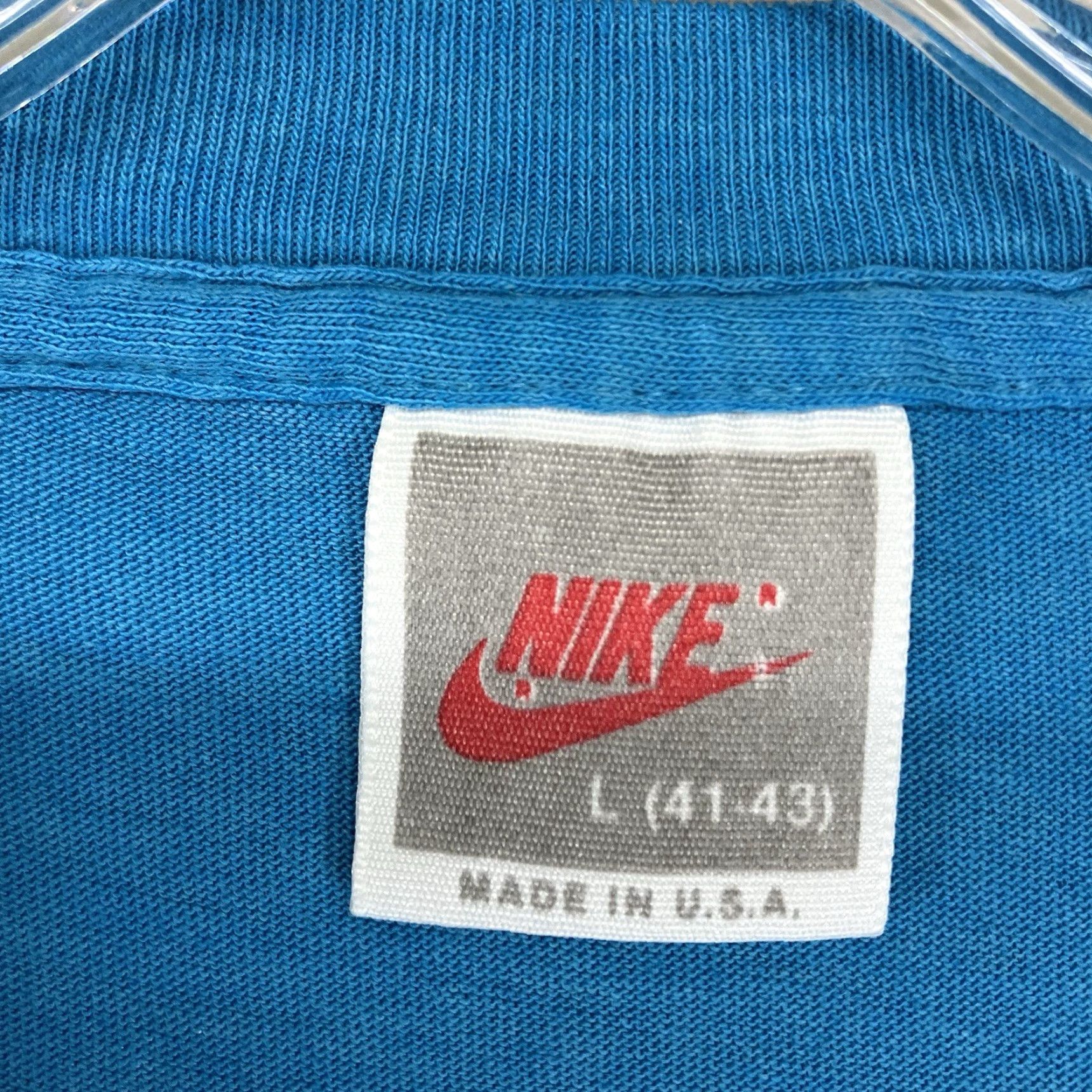 Nike VINTAGE Nike T-Shirt Unisex Adults Shirt L Blue 80s 90s Retro USA Graphic Print Stitch Logo Crew Neck Short Sleeve Size US L / EU 52-54 / 3 - 4 Thumbnail