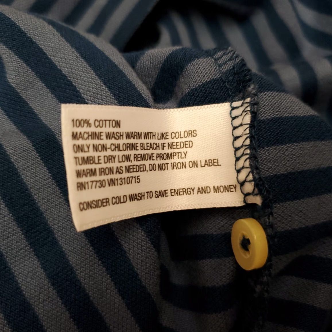 Merona Merona Shirt Men XL Blue Striped Polo Short Sleeve 100% Cotton Classic Casual Golf Walking Mens Size US XL / EU 56 / 4 - 4 Thumbnail