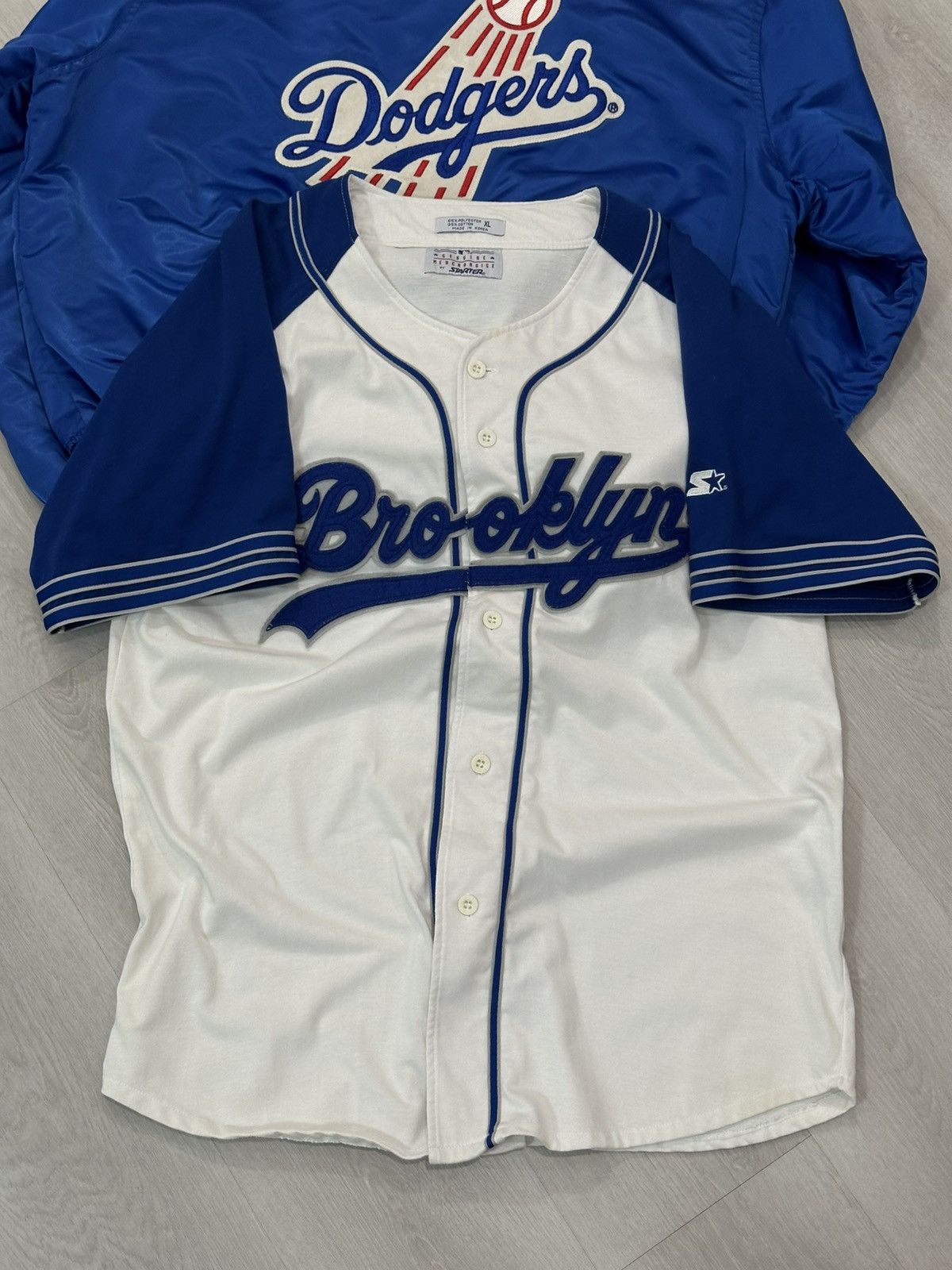 Starter Vintage 90s Brooklyn Dodgers Tailsweep Starter Jersey XL Size US XL / EU 56 / 4 - 5 Thumbnail
